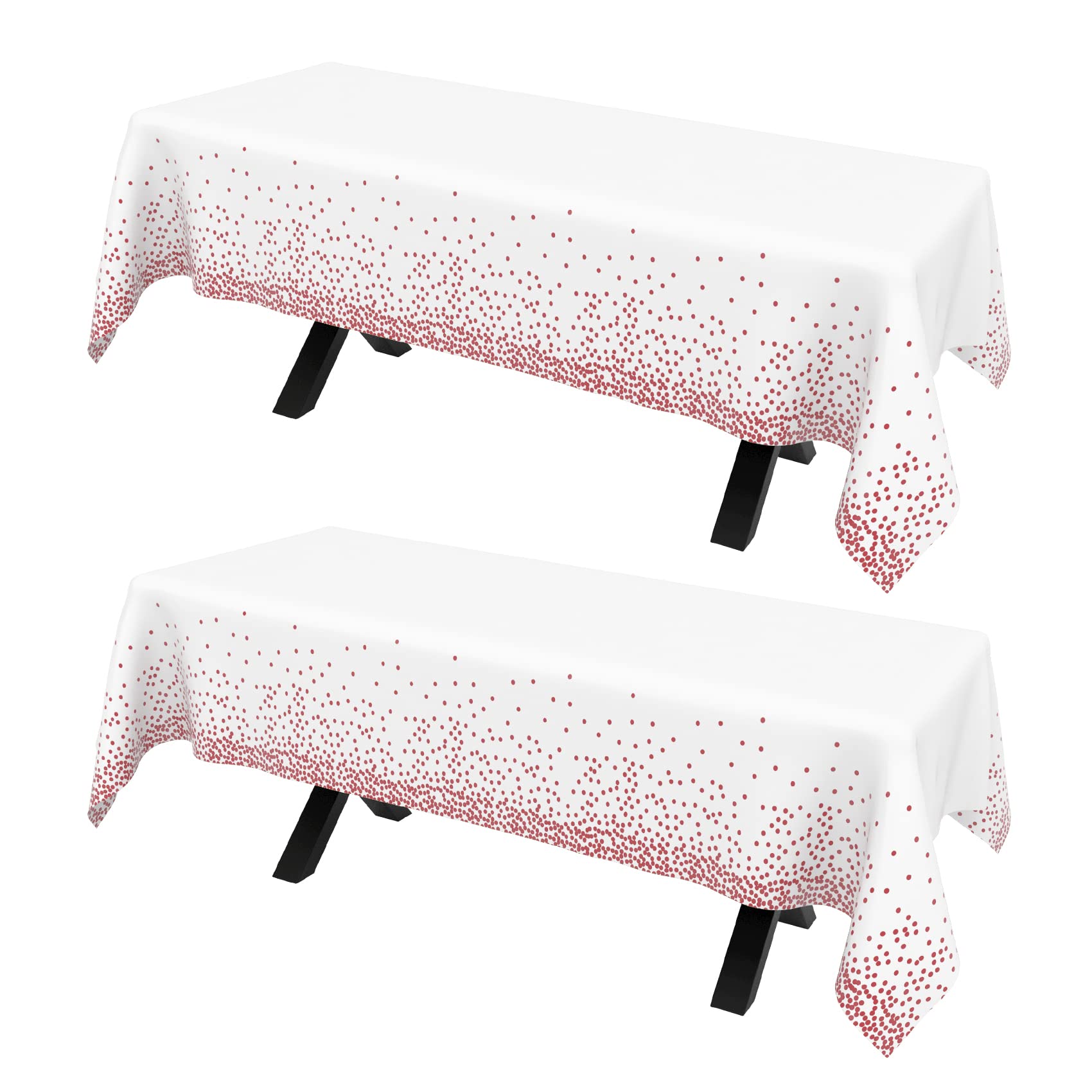 Table Cloth,Rose Gold Tablecloths,Disposable Plastic 54"x108"Table Cloths Plastic Table Cover Rectangle Table Cloths for Wedding Party BBQ Halloween Holiday Celebrations Decorations Tablecloth 2 Pack