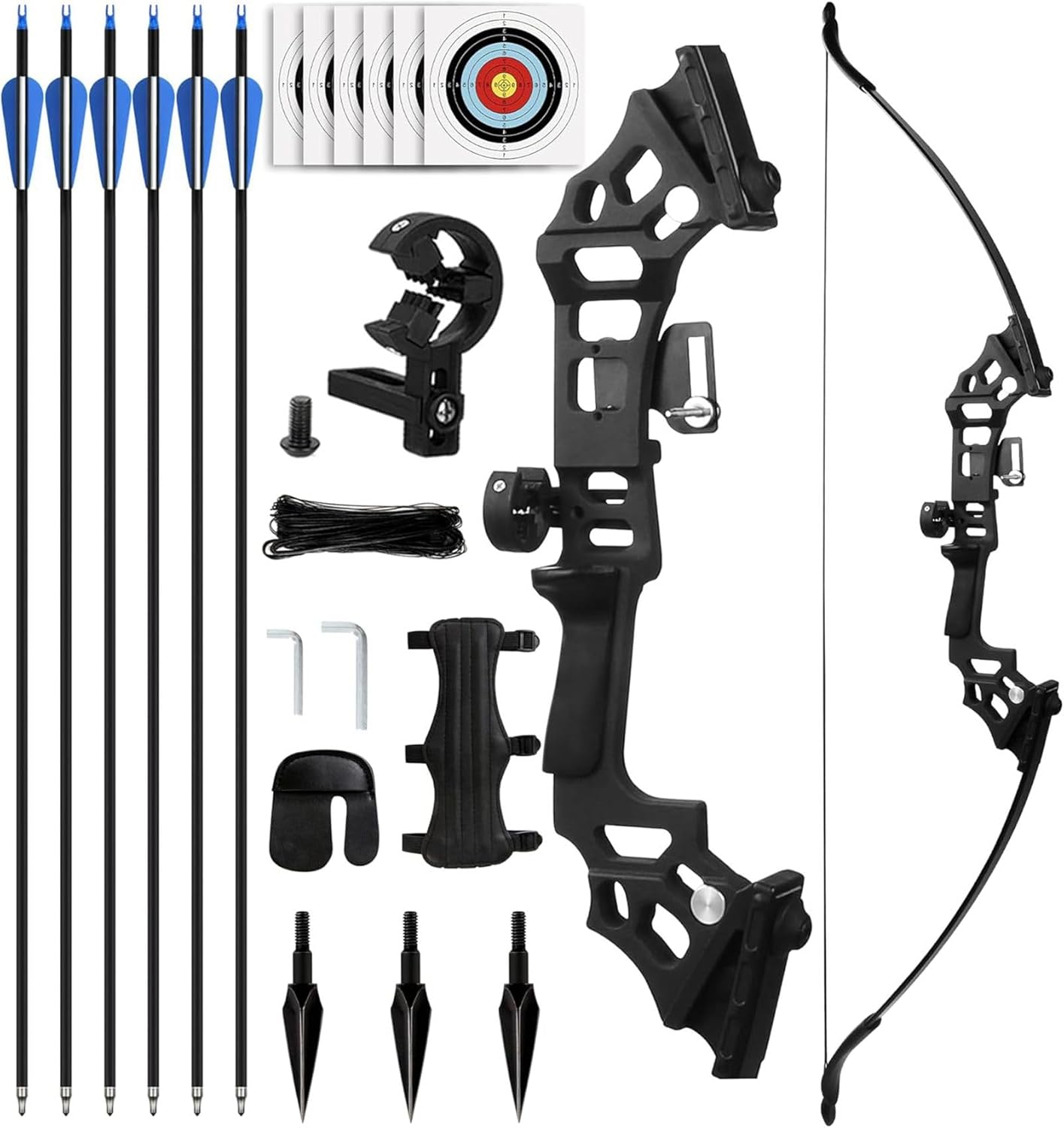 Bow and Arrow Set for Adults 20/30/40lbs,recurve Bow Set for Adults,57" Ambidextrous Training Bow Kit,Lightweight Beginner Archery Set for Target Shooting 30LB - Image 1 of 8