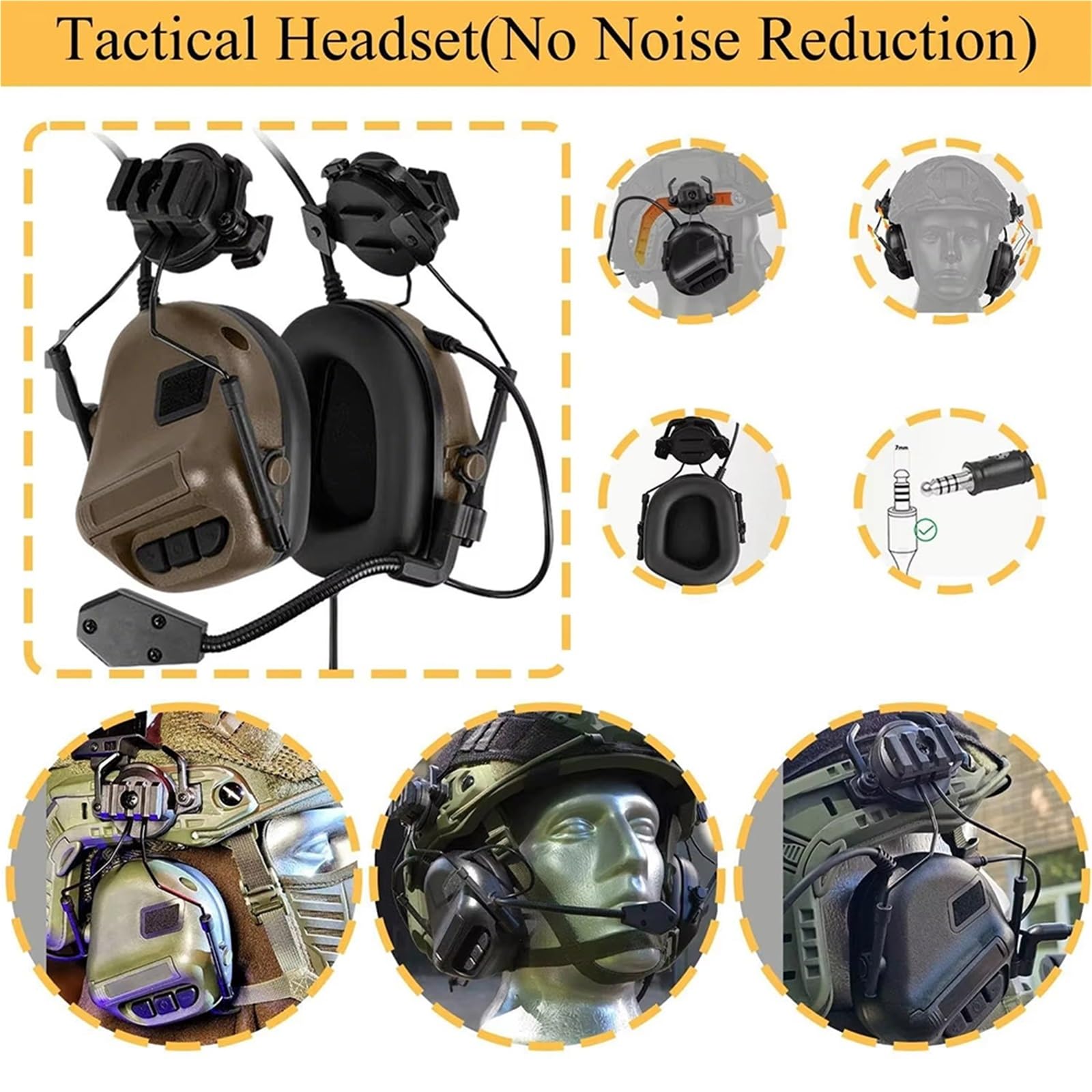 Ensemble Housse Camouflage pour Casque D'airsoft Tactique - Casque PJ Fast avec Oreillette, Pochette Contrepoids Lampe Signalisation pour Équipement Cosplay CS Hunting
