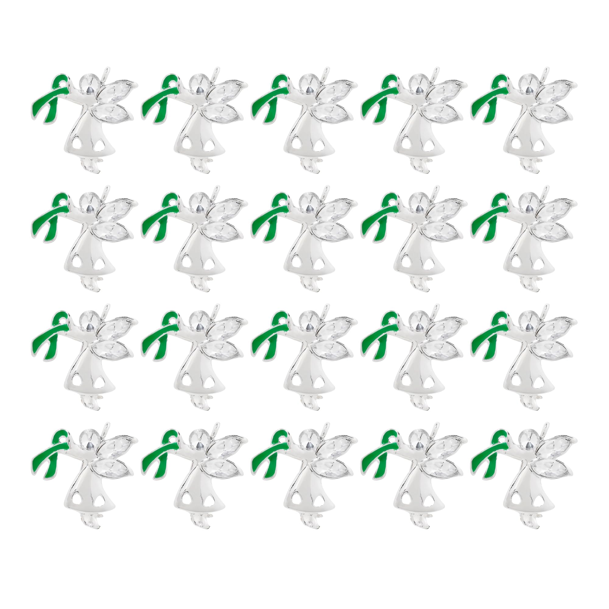 Green Ribbon Awareness Pins - Wholesale Pack Pins for Cerebral Palsy, Glaucoma, Mental Health, Bipolar Disorder, Organ Donation, Liver Cancer- Perfect for Gift-Giving and Fundraising