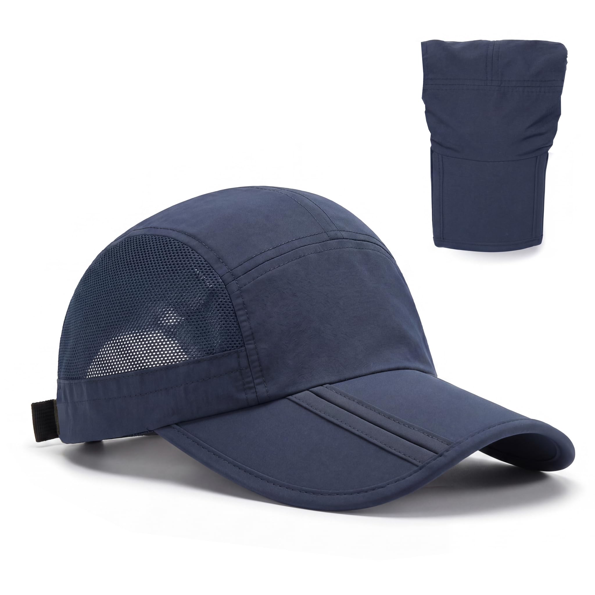 Youkly Menβs Trucker Hat Baseball Cap - Adjustable Mesh Hats for Men Women, Foldable Breathable Running Golf Hat for Outdoor (Navy Blue)