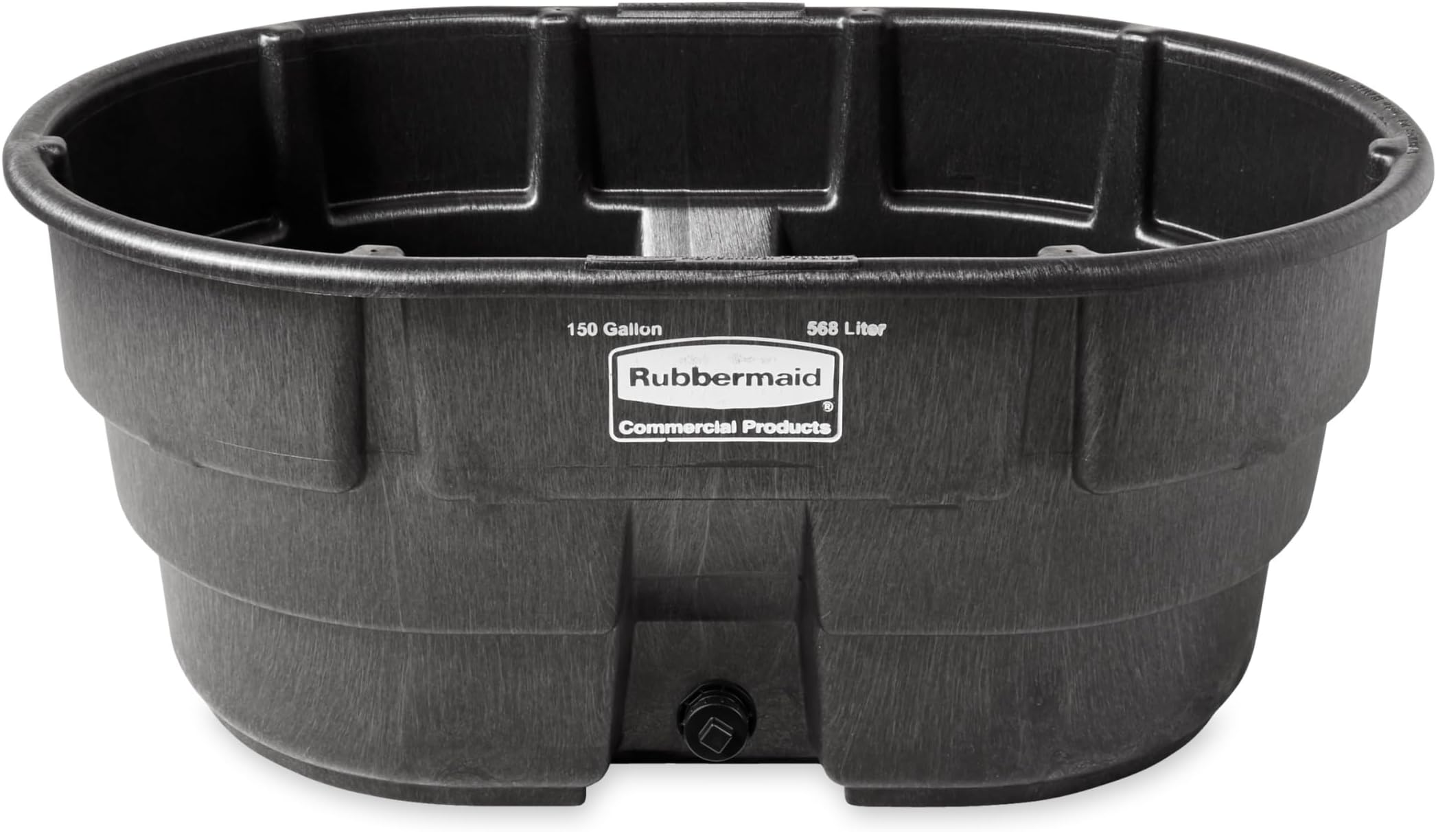 Rubbermaid Commercial Products Stock Tank, 150-Gallons, Structural Foam, Heavy Duty Container, for Livestock/Animal/Cattle Feed & Water, Outdoor Homemade Pool/Hot Tub/Bathtub, & Pet Cleaning/Dog Wash