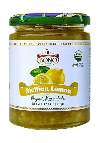 BONO Mermelada orgánica de limón siciliano, paquete de 3