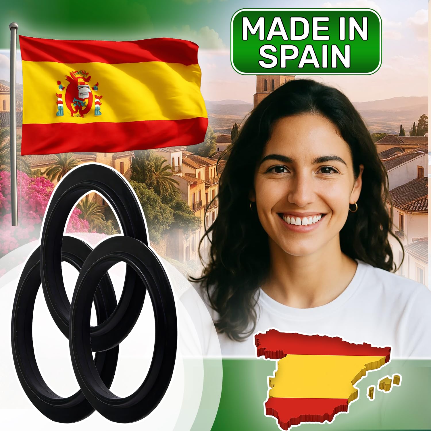Guarnizione in gomma per lavello Clic Clac - Resistente all'acqua e agli agenti chimici - MADE IN SPAIN - ONIX TECH
