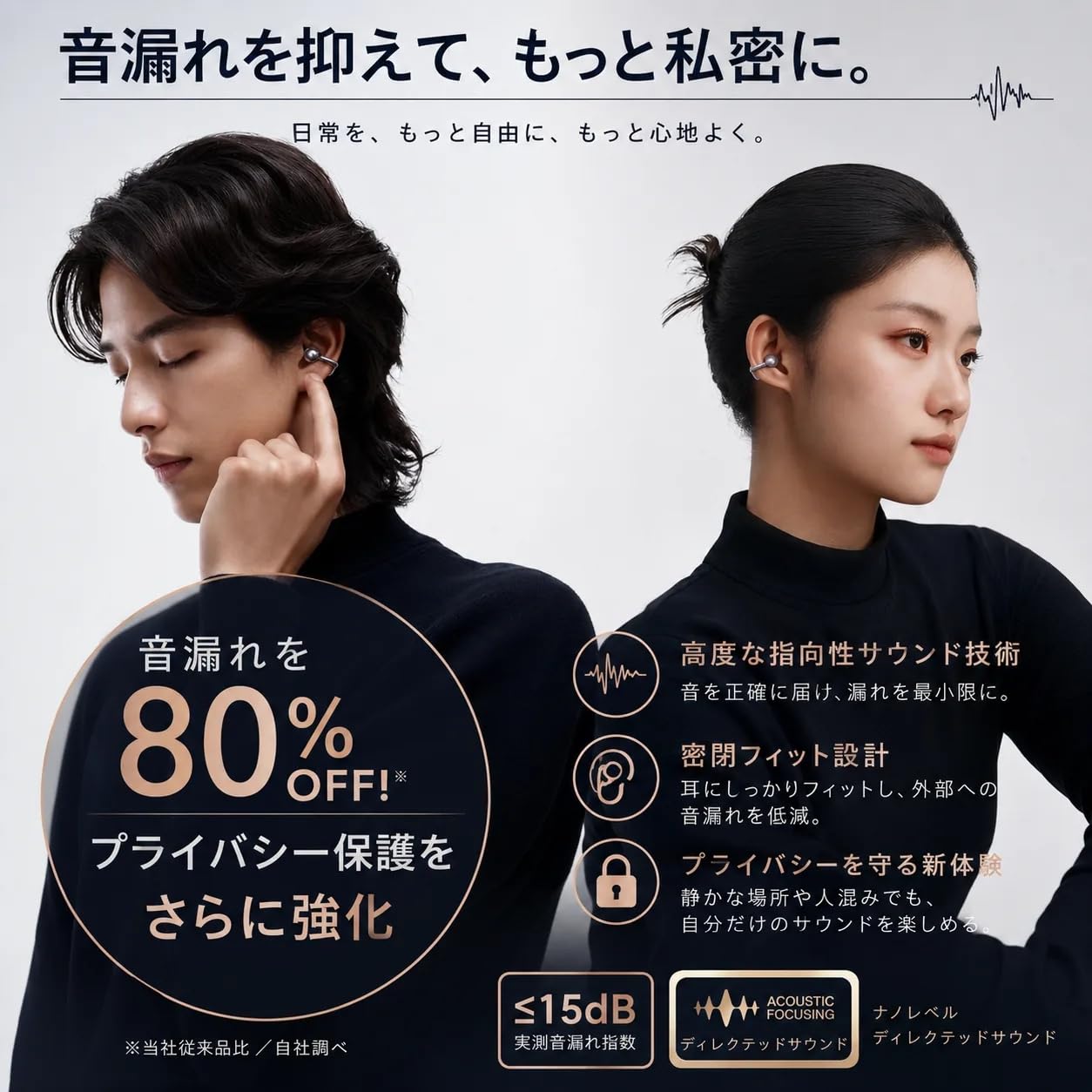 Amazon.co.jp: Kinglucky イヤーカフイヤホン 「音質進化」ワイヤレス