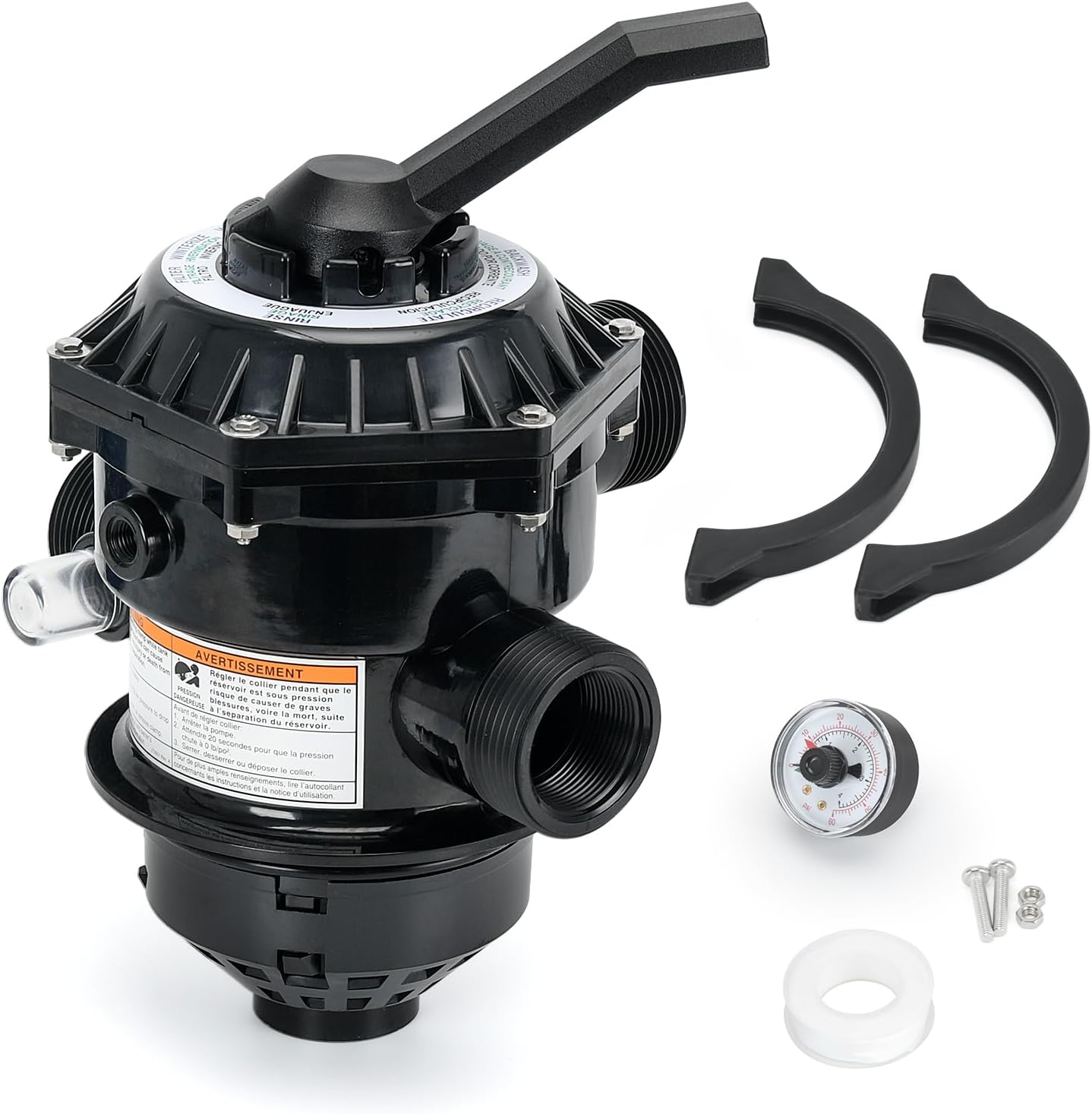 262506 1-1/2-Inch 6-Way Clamp Style Valve Compatible with pentair Multiport Valve,Fit for Tagelus/Sand Dollar/Meteor Pool and Spa Sand Filter (262506)