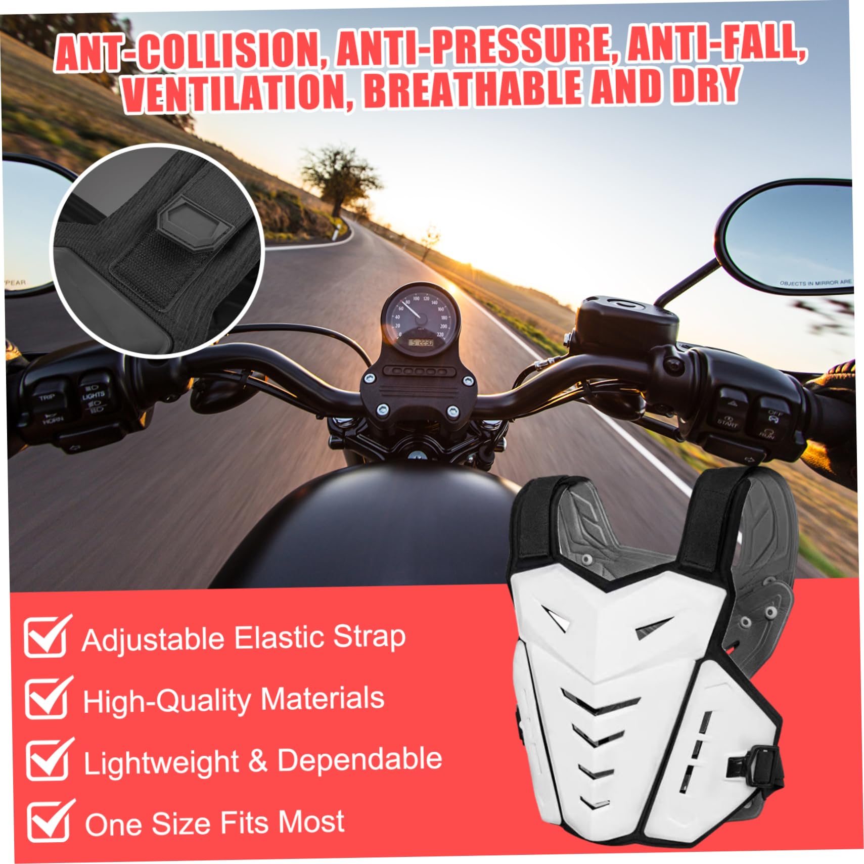 Chalecos de Motocicleta para Hombres, Armadura de Motocicletas, Chalecos Transpirables y livianos para Hombres, Equipo de Bicicleta de Tierra de protección multidireccional para Ciclismo, equitación