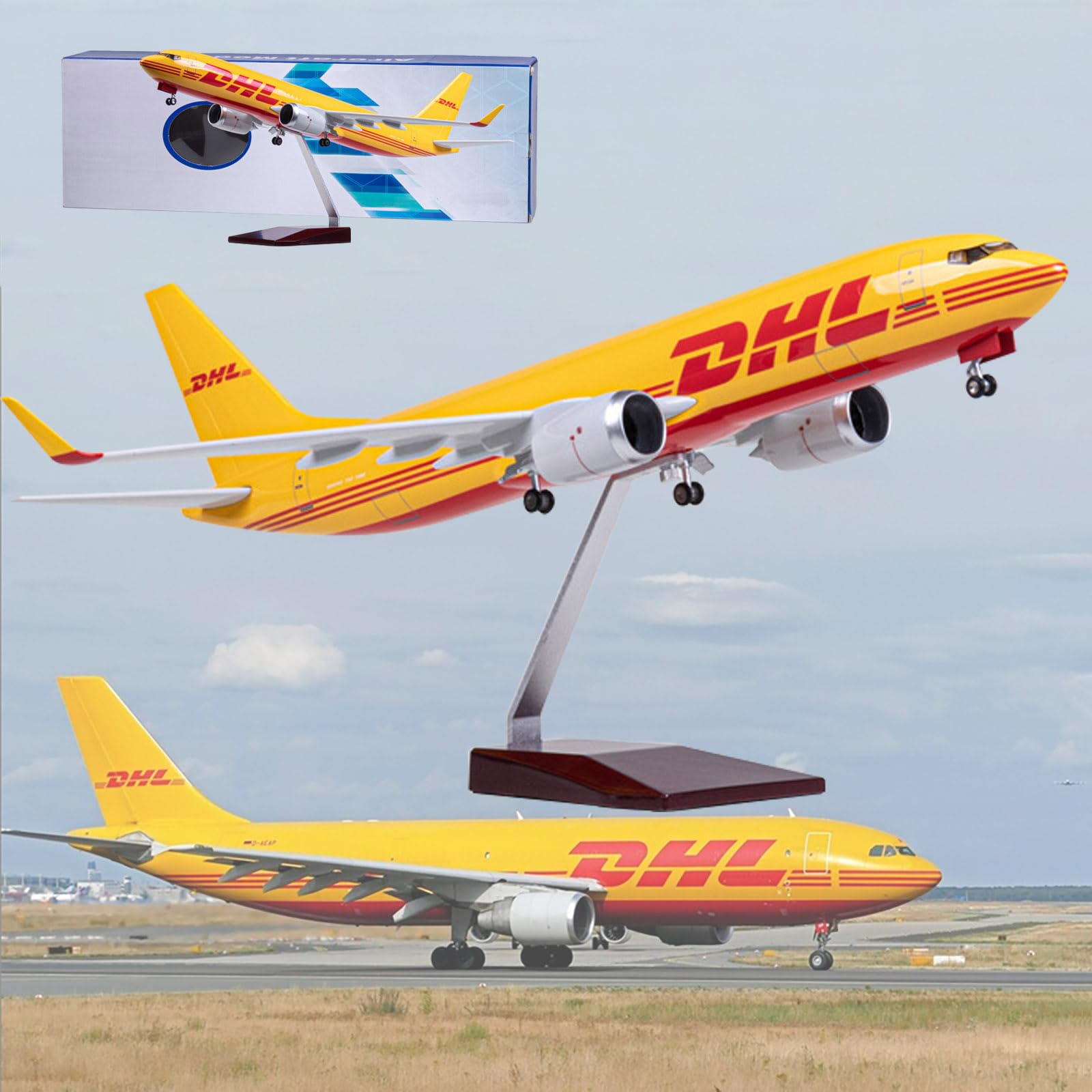 DHL 航空機モデル スタンド付 Amazon.co.jp: AZIZAT 18.5 