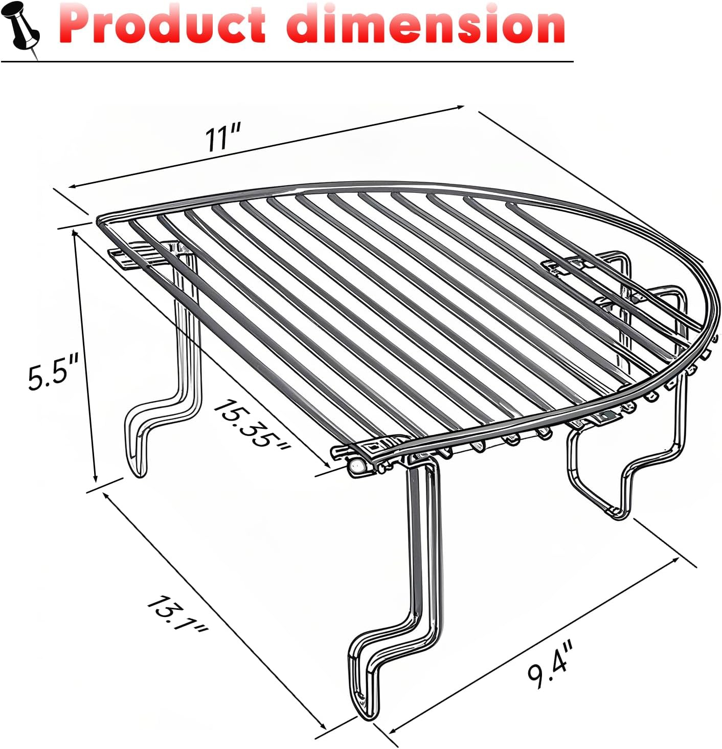 Condition photo showing New/Like New for grill grates replacement for primo oval xl grill, extended cooking rack stainless steel grill grate grids grill rack round grill grate bbq gas grill parts outdoor indoor grill accessories stainless steel 1