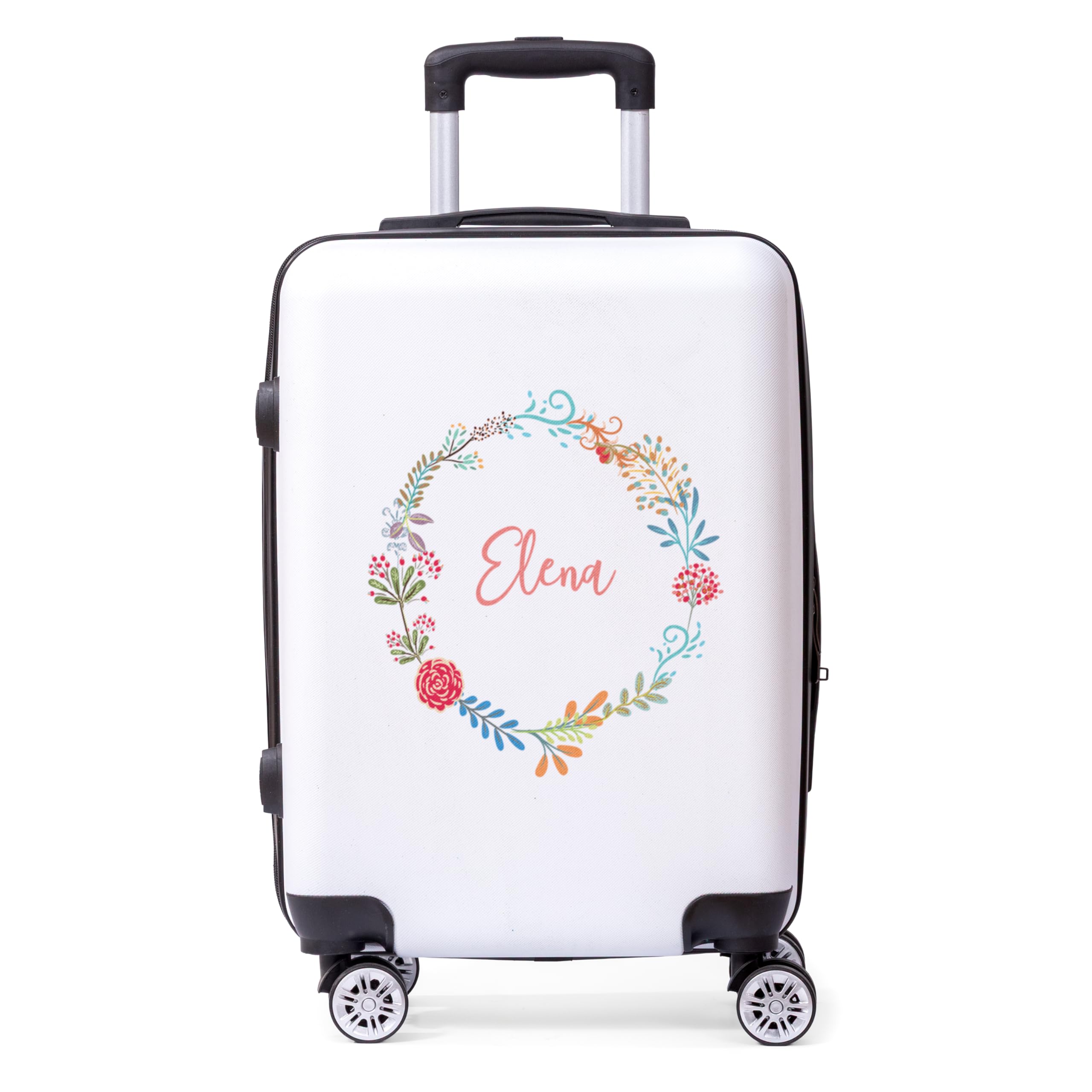 Maleta de Cabina Personalizada con Nombre | Equipaje de Mano 55 x 35 x 20 cm, 4 Ruedas Giratorias, Trolley Rígido ABS, Para Viajes, Vacaciones y Escapadas