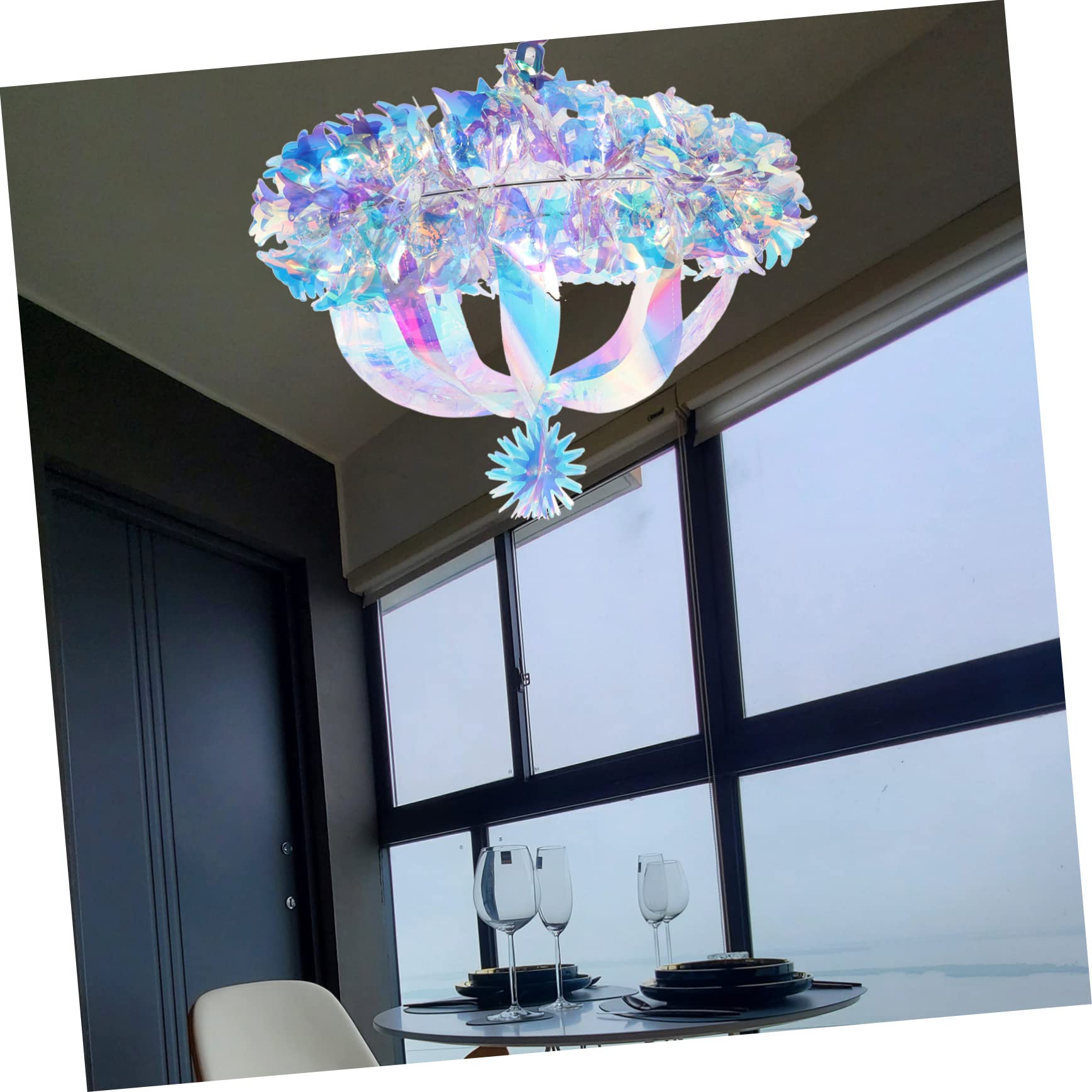 3 stelle filanti con fiori da appendere, decorazioni glitterate per feste di Natale, decorazioni natalizie da appendere | Leroy Merlin