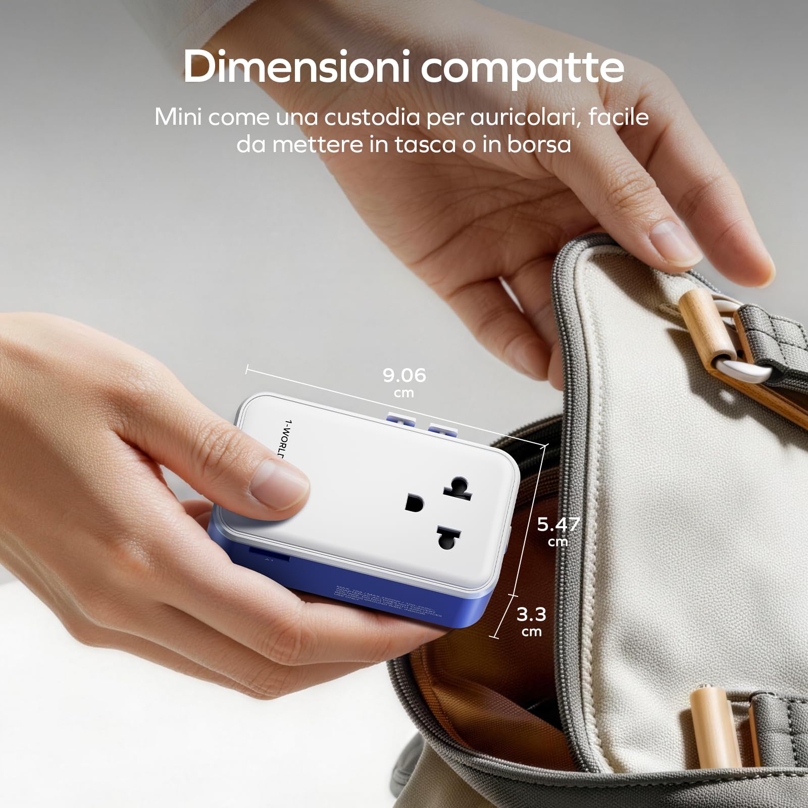 MOMAX Adattatore Universale da Viaggio GaN 70 W, Schlanke Presa Universale da Viaggio con 3 USB-C e 1 USB-A e 1 AC, Adattatore da Viaggio Italia Inghilterra Germania America Australia