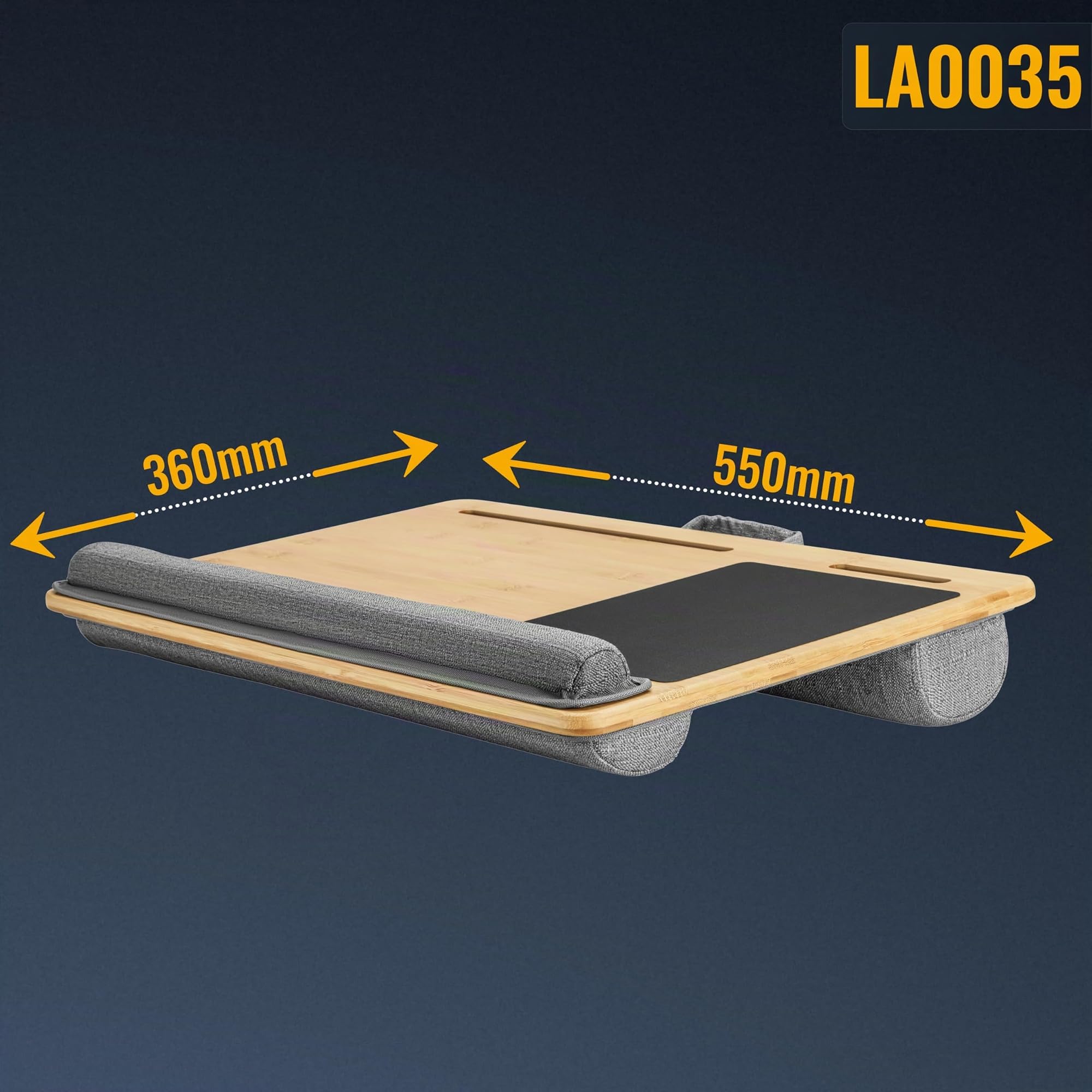 RICOO Cuscino per laptop con tappetino LA0035 per mouse e poggiapolsi Supporto per laptop Vassoio per ginocchio Ottica in legno Accessori per laptop