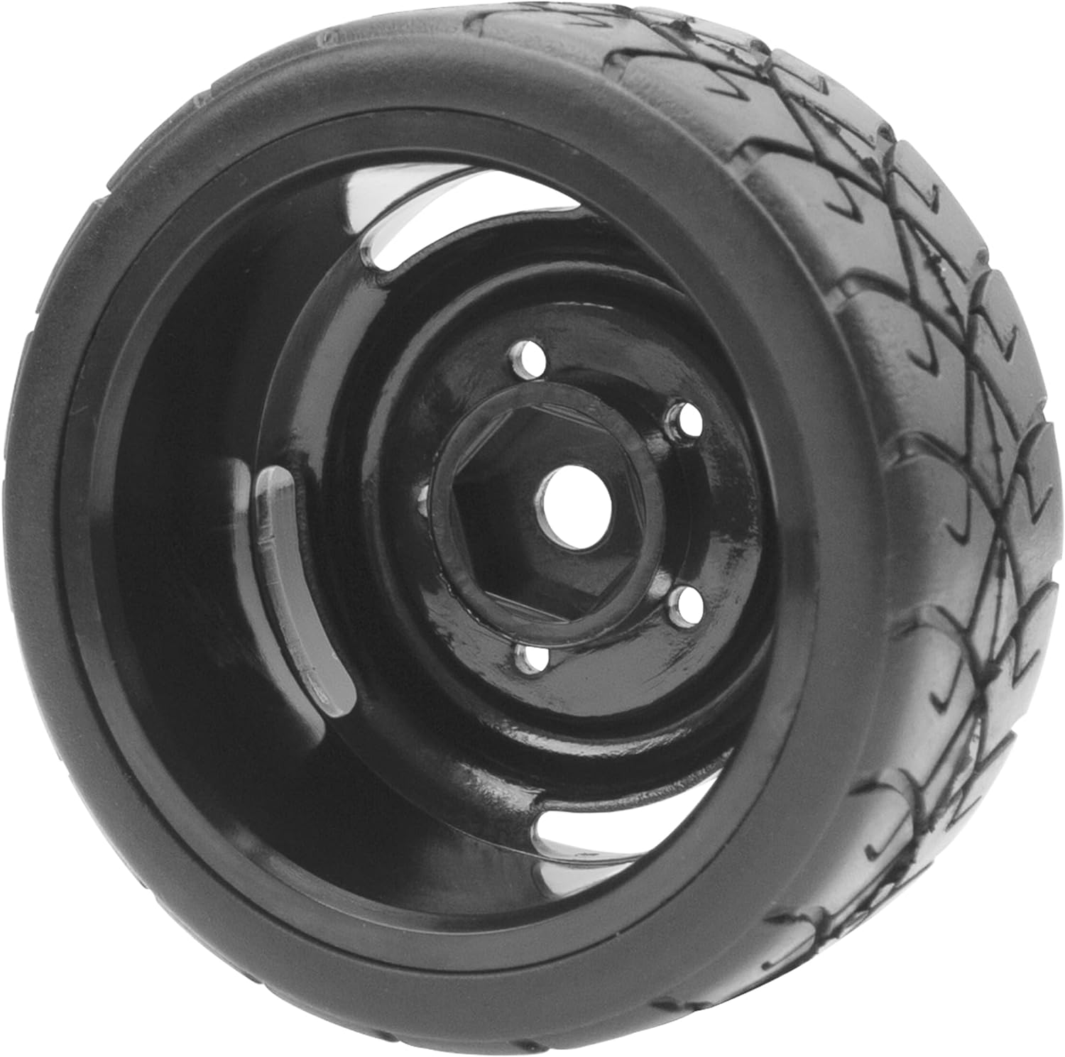 ShareGoo RC 1/10 Scale On Road Tires OD2.55 Rubber & Wheel Rims 12mm Hex Compatible with Traxxas 4 Tec 2.0 Tamiya TT01 XV01 Kyosho WR8 Sakura WLtoys HPI 1/10 RC On Road Racing Car