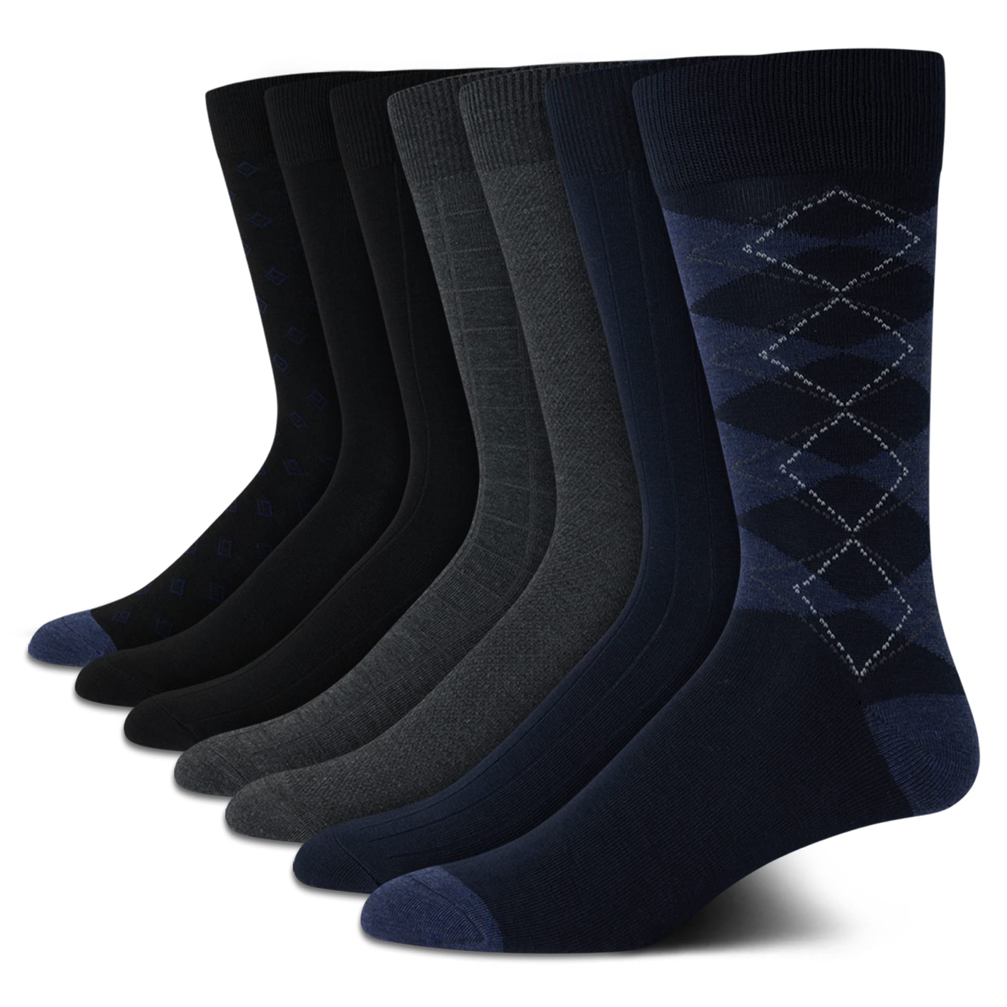 Van HeusenMen's Dress Socks - Lightweight Crew Dress Socks (7 Pack)