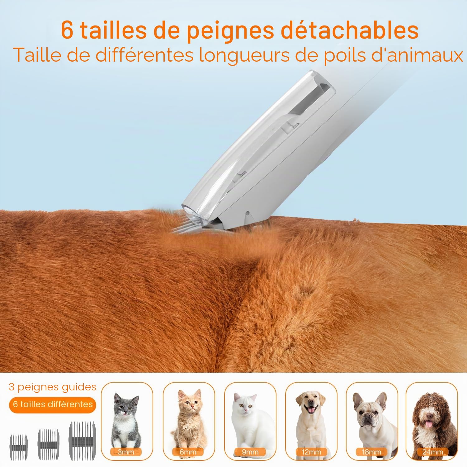 AIRROBO PG100 Kit de toilettage pour Chien avec aspirateur pour ramasser 99% des Poils d'animaux