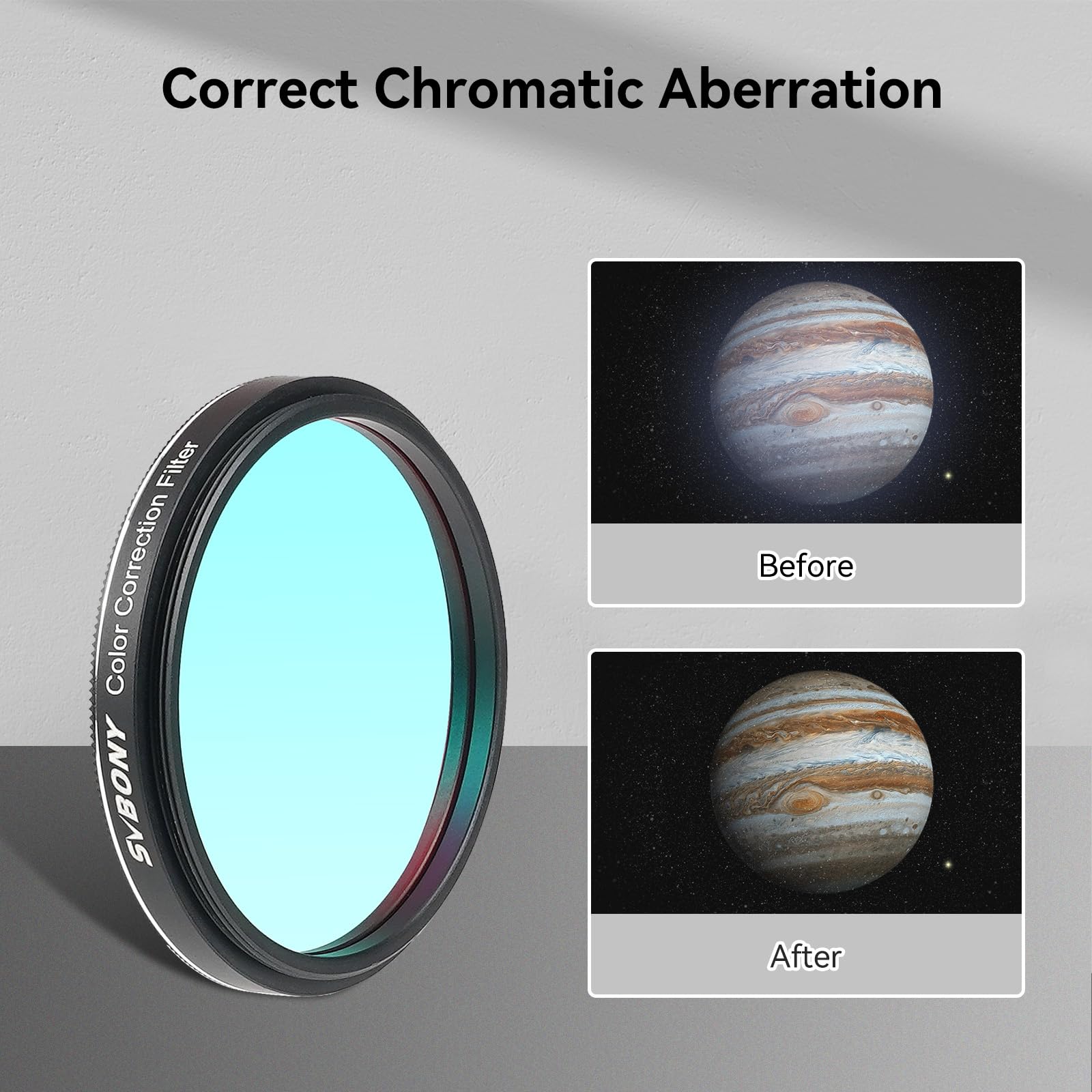 Svbony SV231 2" Teleskop-Farbkorrekturfilter, Teleskopfilter Vollgewinde M48×0.75, OD>4 Verbessert Kontrast und Klarheit, zur Beobachtung von Details auf Kratern von Mond und Planetenoberflächen