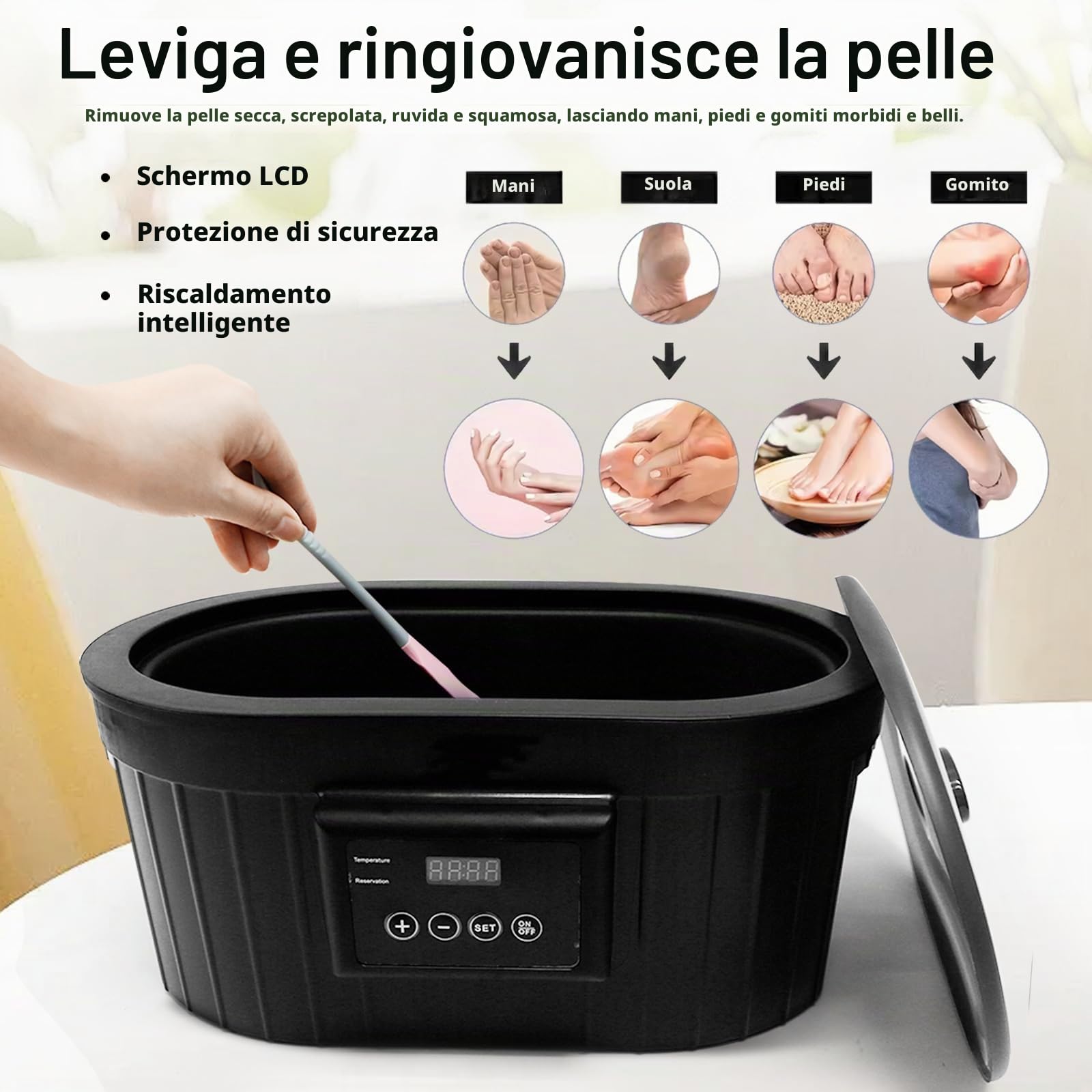 Bagno di Paraffina per Mani e Piedi, Dispositivo di Paraffina Kit Paraffina Bath 5000ml Scalda Paraffina Mani Piedi for Hands and Feet con Accessori