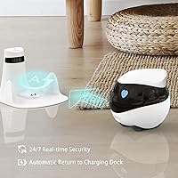 Vista 5 de Enabot EBO SE FamilyBot Home Camera Robot: Cámara móvil para mascotas 1080P en interiores, funciona con batería, recarga automática, visión