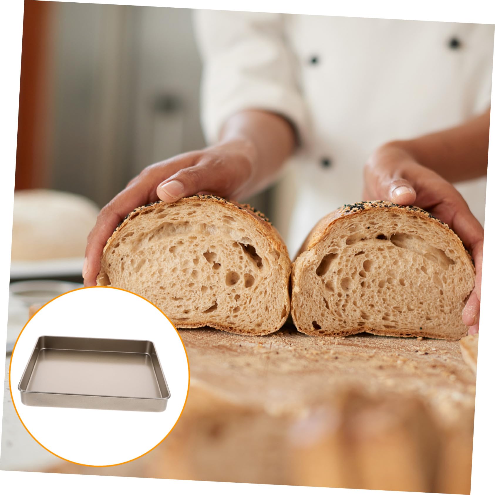 Toyvian Plaque de Cuisson Carrée 28cm Antiadhésive en Acier au Carbone, Facile à Nettoyer, pour Pain et Gâteau Maison Cuisine Professionnelle
