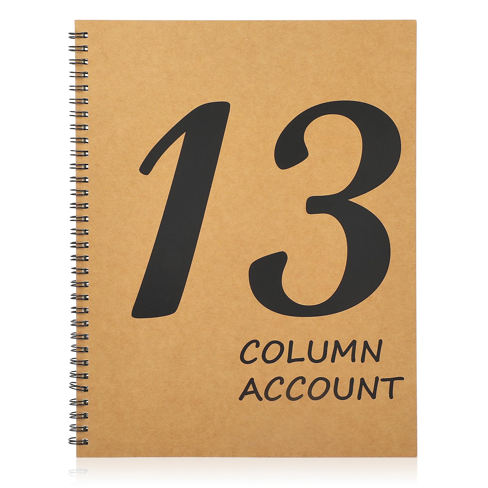 13 Column Ledger Book 8.5 * 11inch Account Book Notebook Columnar Pad Columnar Pad 13 Columns Premium Analysis Pad Kraft Paper Cover 100 Pages for