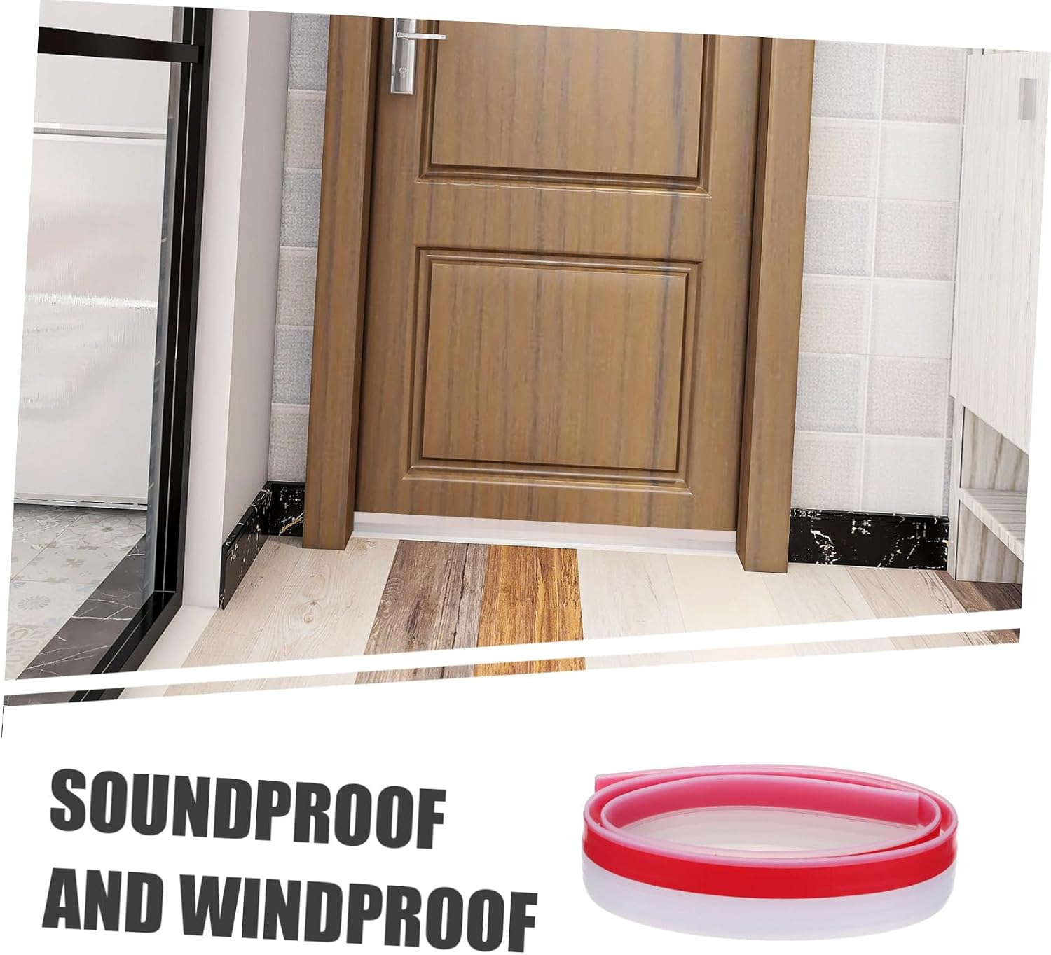 UKCOCO Door Draft Stopper Silicone Seal Strip with Self Adhesive and Easy Installation for Living Space and Offices, Under Door Weather Stripping for Noise Reduction and Dust Insulation,