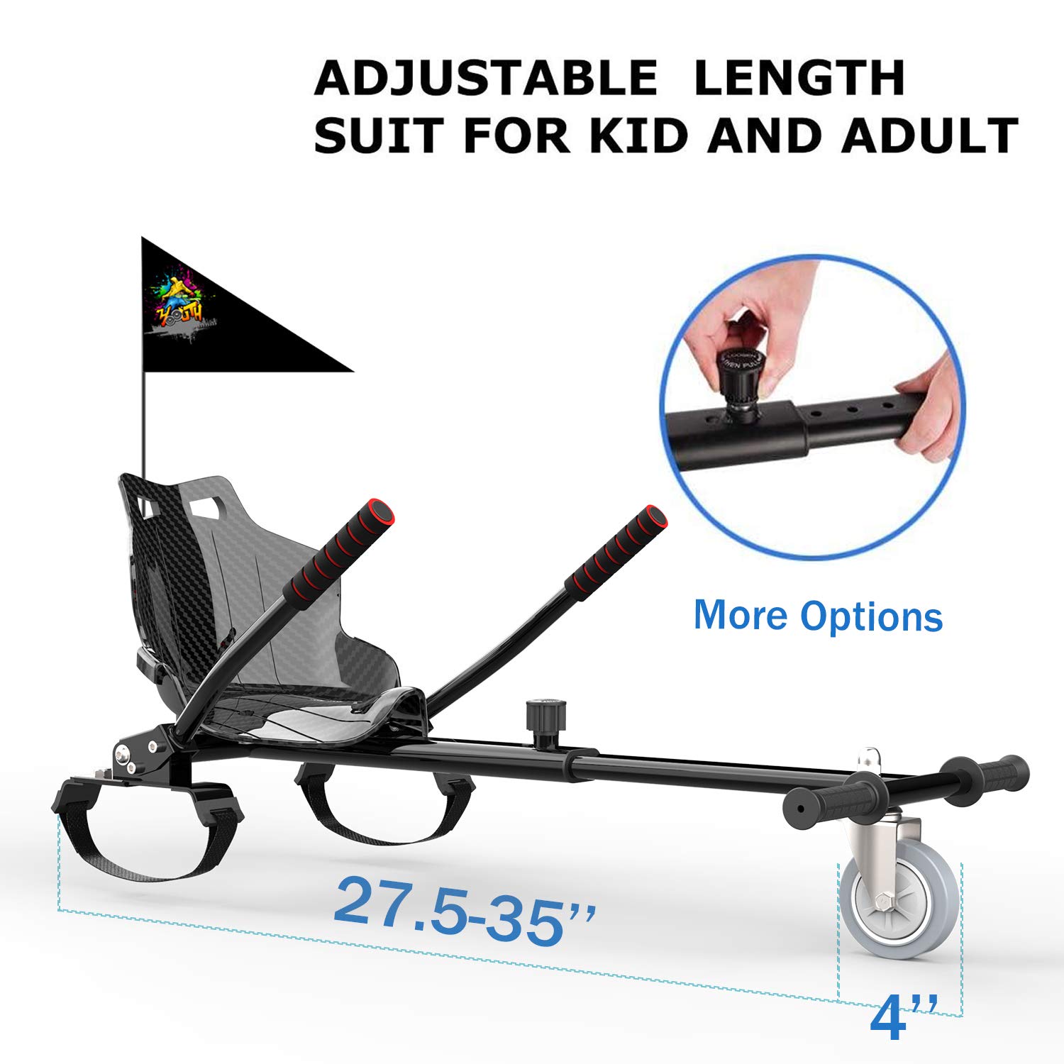 Siège Hoverkart Scooter Gokart - Fixation de siège Hoverbords pour, Hovergokart pour Hoverboards, Siège pour Hoverboards, Compatible avec 6,5 Pouces 8,5 Pouces et 10 Pouces