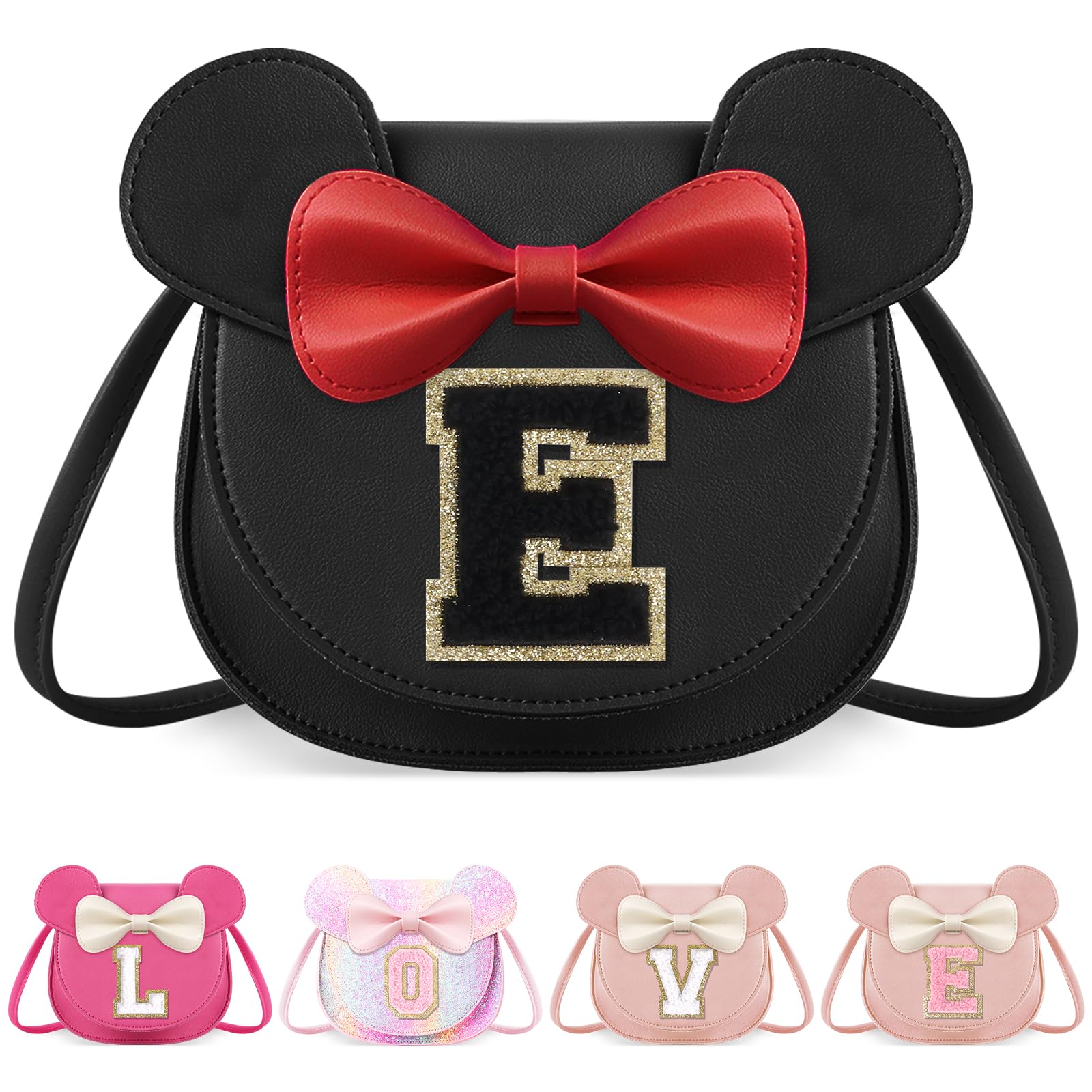Little Girl Toddler Purse - Cute Mouse Ear Bow Crossbody Bag for 2-8 Year Olds - Birthday Gift