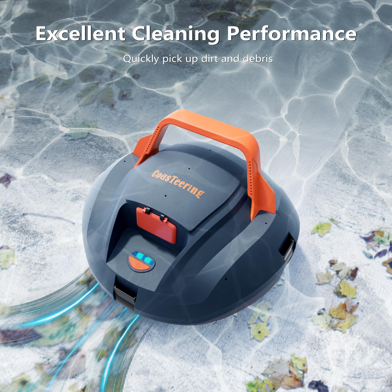 Aspirapolvere robotico senza fili per piscina fuori terra con gancio, autonomia di 120 minuti, pulitore automatico per piscina a doppio motore con filtro fine, parcheggio, ideale per