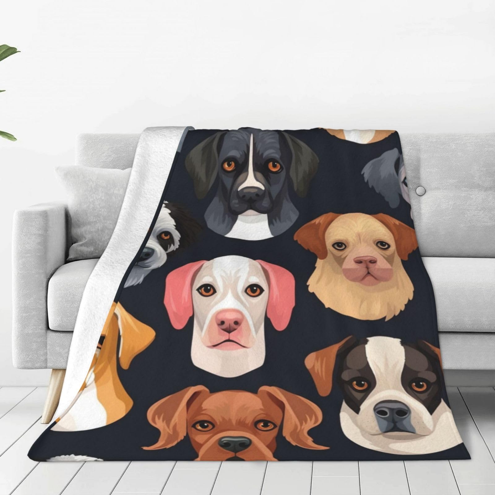 Couverture micro polaire chien plaid chaud ultra doux lit 203cm