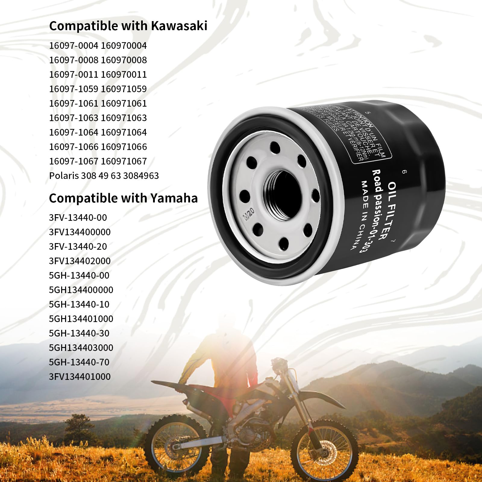 Road Passion Oil Filter for KAWASAKI ER6N 2008 2009 2010 2011 2012