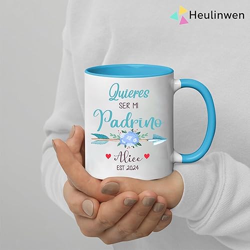 Miniatura 3 de Juego personalizado de Bautizo Recuerdos Juego De 2 Tazas 2024, Padrinos De Bautizo Propuesta Set 2 Tazas Café 11Oz, Para Niño, Niña, Propuesta de