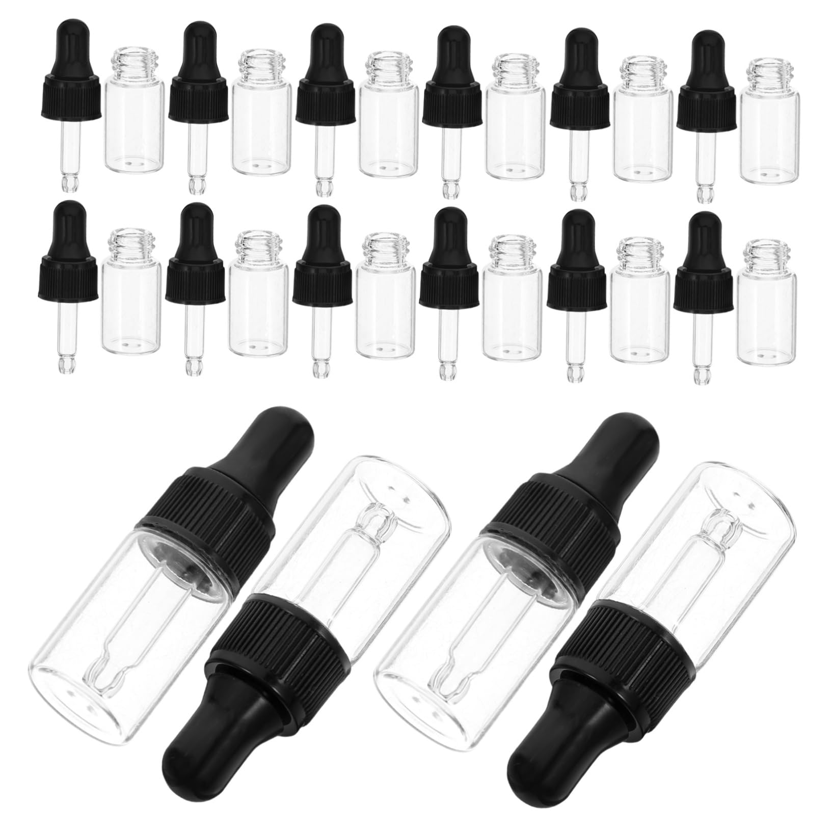 minkissy Travel Mini Perfume Bottles 20pcs 3ml Essential Oil Dropper Bottles Leak-Proof Reusable for Skincare Perfume Essential Oils