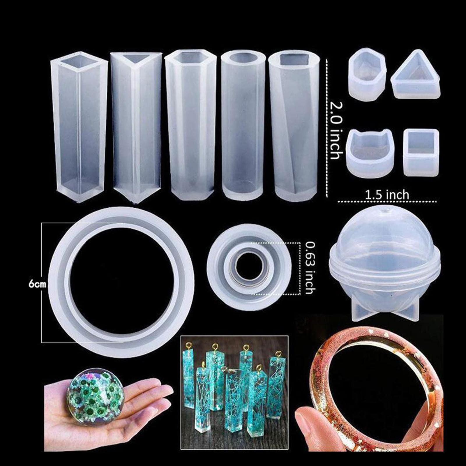 Kit di Fusione in Resina da 148 Pezzi, Include Ciondoli E Gioielli, 184pcs (Paillettes)