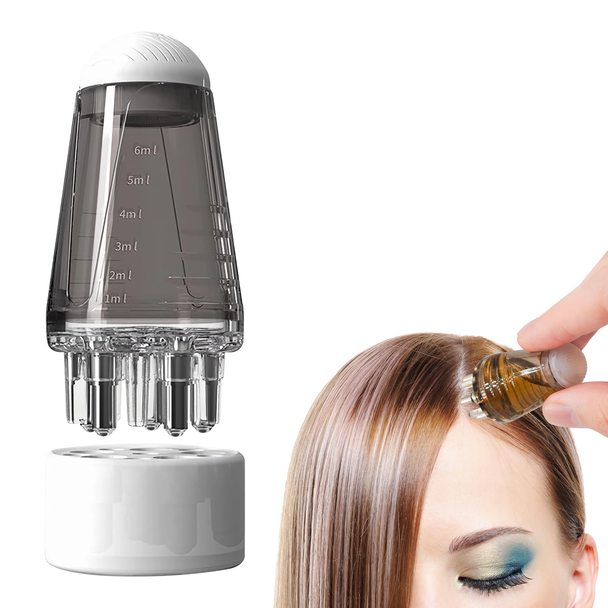 Hair Oil Applicator Comb - Scalp Root Bottle for Hair Serum and Various Liquids - Ball Applicator for Home
