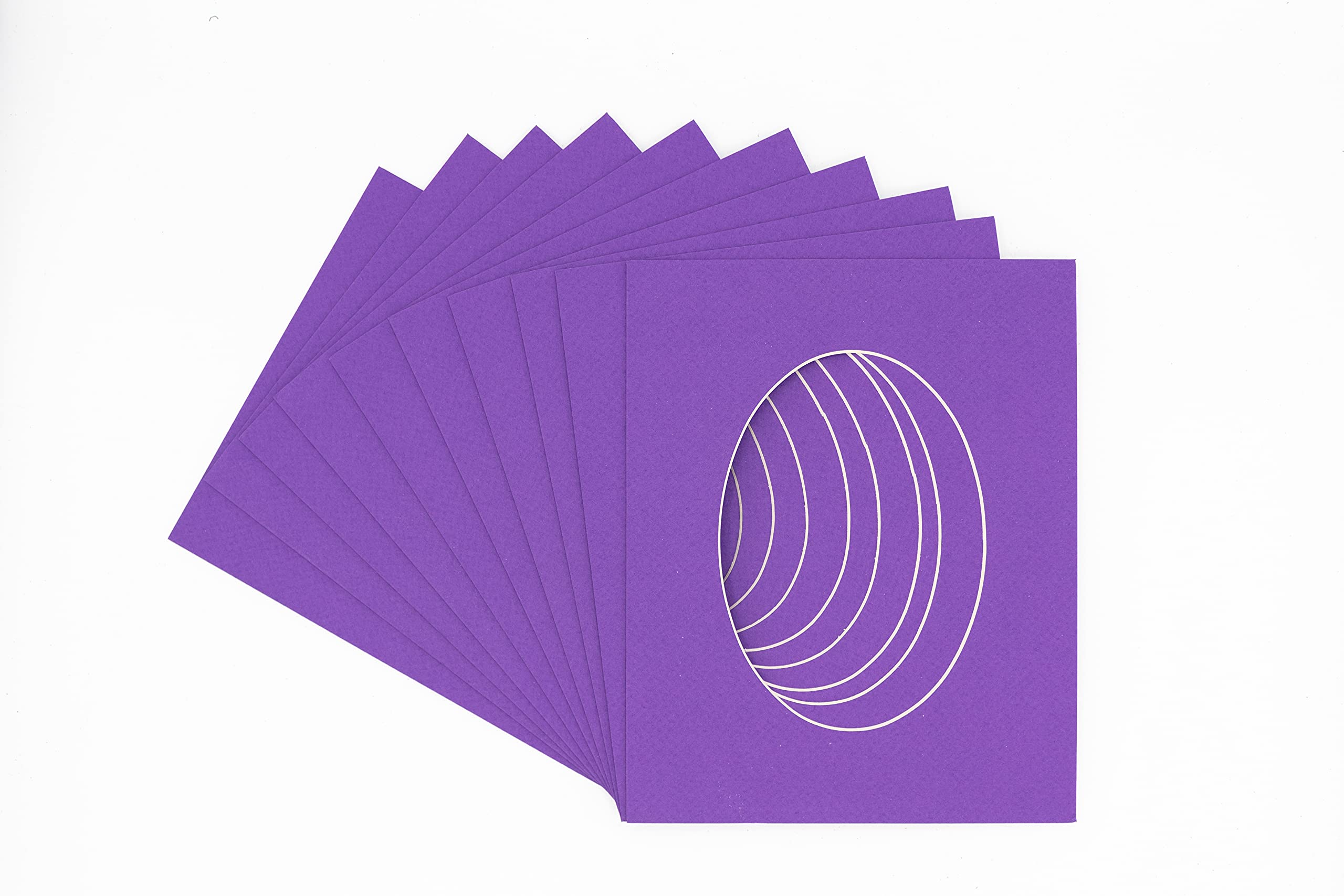 CountryArtHouse Purple Acid Free 24x36 Oval Picture Frame Mat with White Core Bevel Cut for 20x30 Pictures - Fits 24x36 Frame - Pack of 25 Matboard Show Kits with Acid Free Backings & Clear Bags
