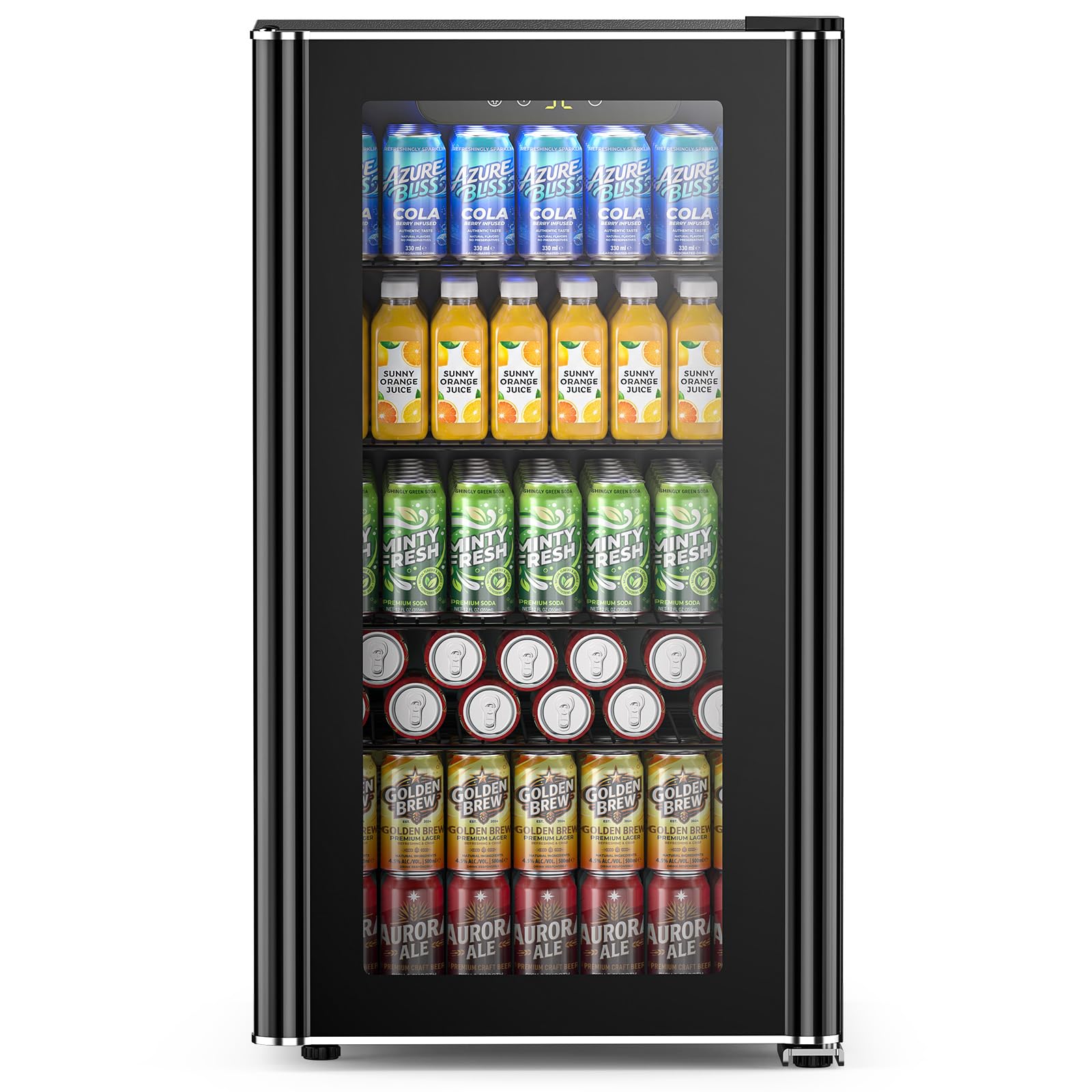 Electactic 26 Bottle Wine Cooler 130 Can Beverage Refrigerator, Small Freestanding Cabinet Wine Cellar with 40℉-61℉ Temperature Control Glass Door, Black