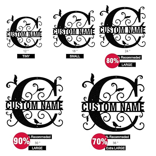 Miniatura 9 de Custom Metal Signs Metal Name Sign Metal Wall Art Split Letter Monogram Wall Decor Metal Wall Art Last Name Sign Family Name Sign Personalized