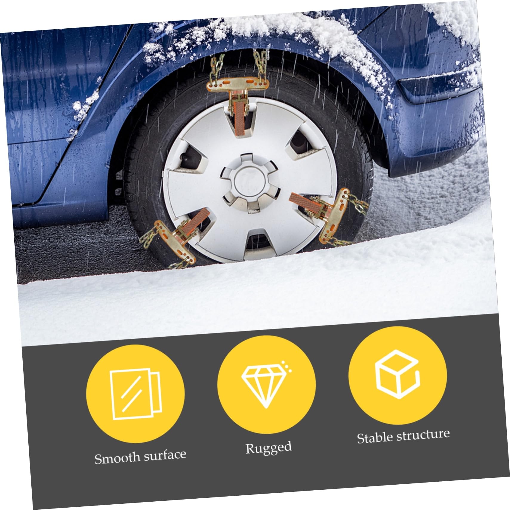 Alipis 2pezzi Catene Da Neve Per Auto Catene Antiscivolo Per Pneumatici Per Auto