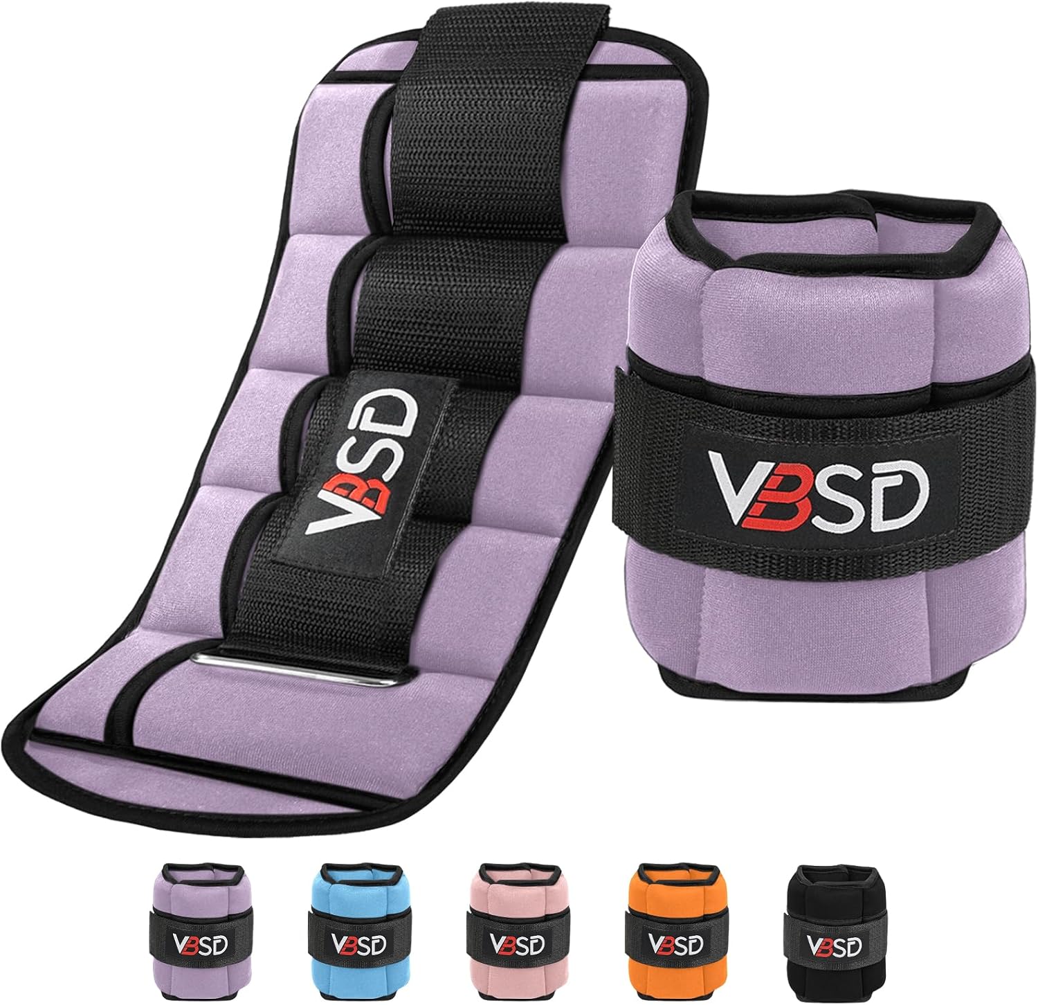 VBSD Adjustable Ankle Weights for Men Women, 2 4 6 8 10 lbs 1 Pair Leg Weight Straps, Weighted Ankle Weight Set with Removable Sandbags for Walking Running Yoga Physical Therapy Gym Home Workout