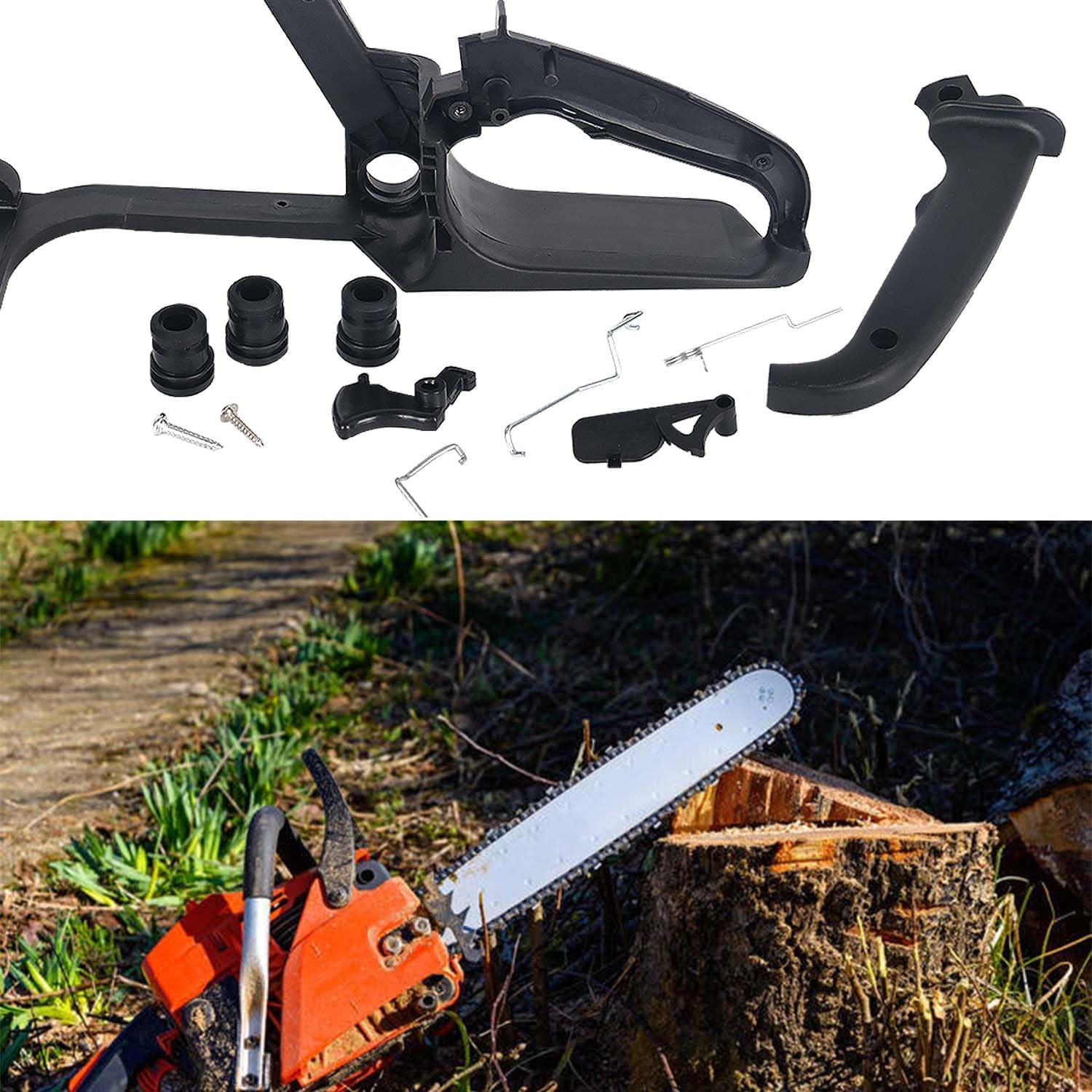 Handle Bar with Buffer Trigger Lock Spring Kit Compatible with MS170 MS180 017 018 Chainsaw Replaces 1130 791 4901