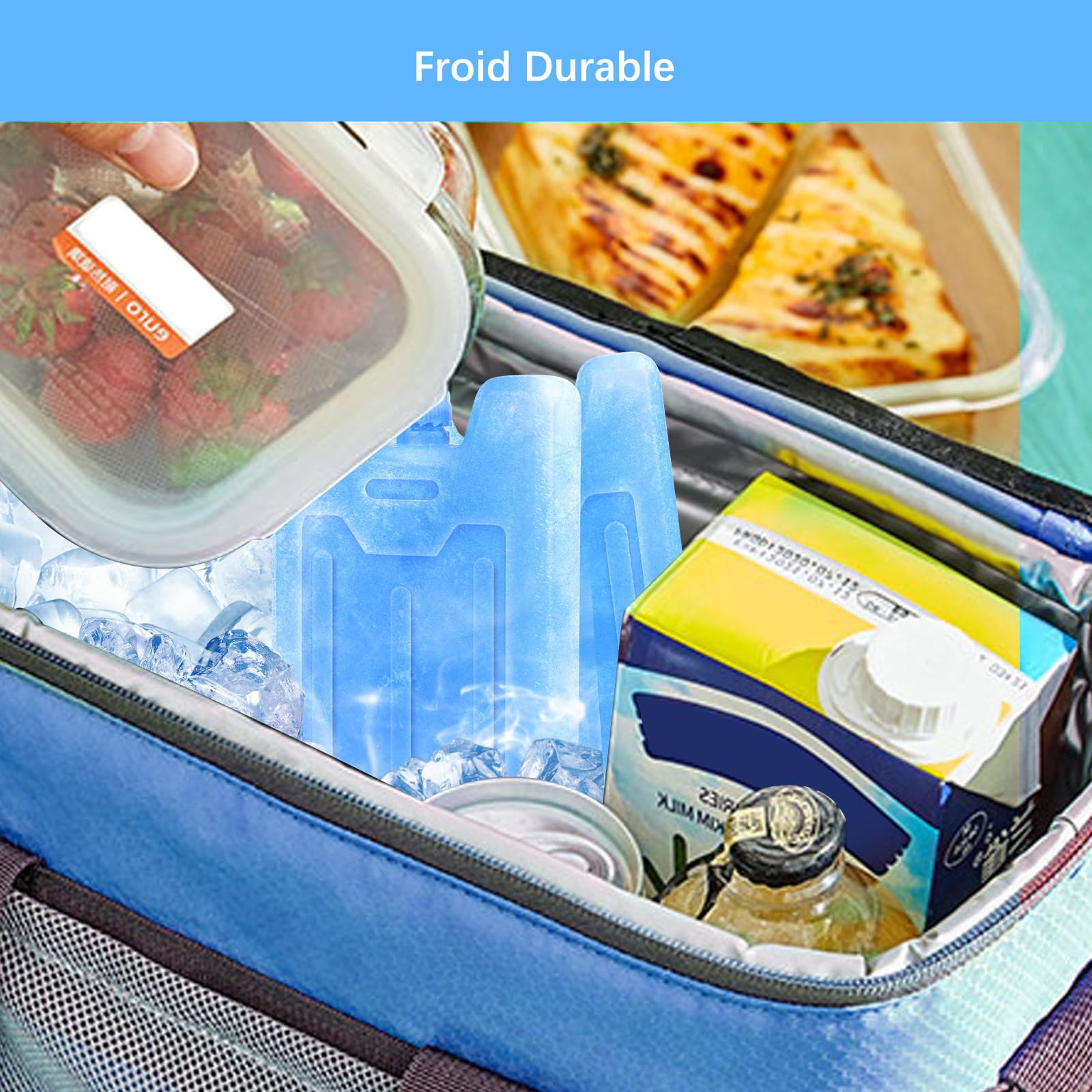 Lot De 4 Blocs Réfrigérants Réutilisables - Pour Glacière, Boîte à Lunch - Froid Durable