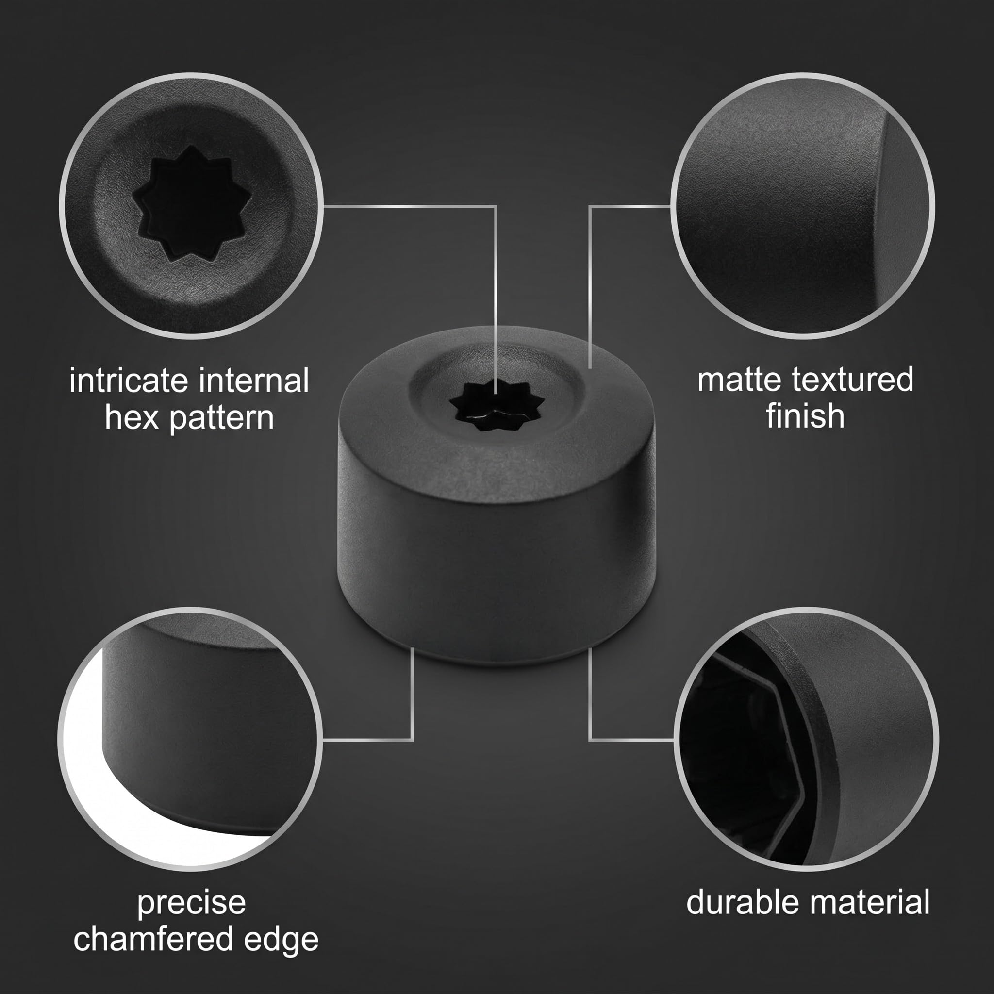 Copribulloni Auto Universali Neri 17mm 20 Pezzi con Strumento di Rimozione