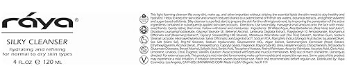 Miniatura 7 de Raya Limpiador sedoso (R-114) Lavado facial hidratante diario | Limpiador facial de extracto de manzanilla y algas marinas para piel seca | Sin