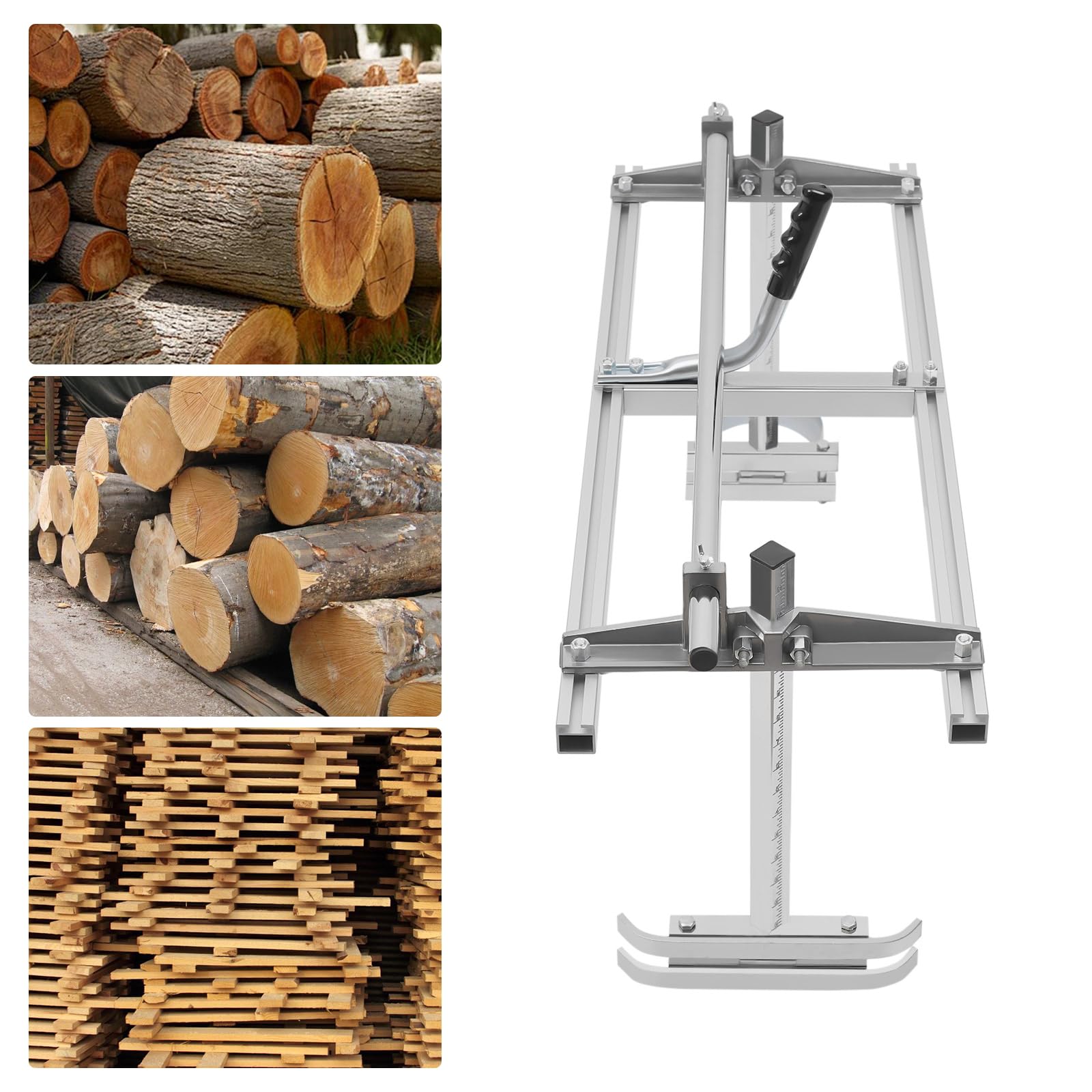Aserradero móvil de 35 – 91 cm, motosierra portátil, soporte de madera para motosierras, molinillo eficiente para propietarios de viviendas, carpinteros
