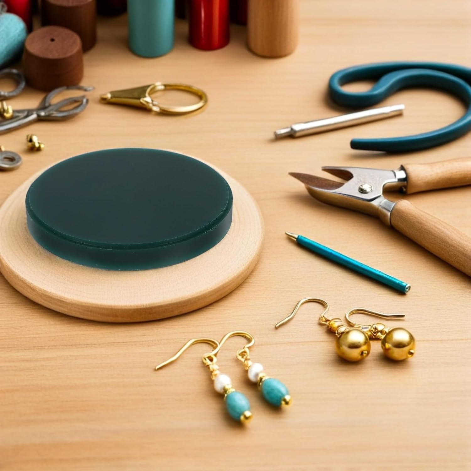 Green Round Jewelry Carving Wax Block for Casting, Sculpting and Molding