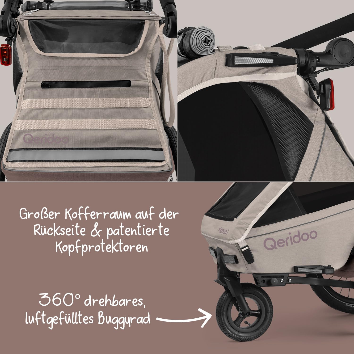 Qeridoo Kidgoo 1 Pro Gen 2 Kinderfahrradanhänger | Premium Fahrradanhänger Kinder mit Scheibenbremse & Joggerrad | Multifunktionaler Fahrrad Anhänger | Komfort & Sicherheit für Alltag & Abenteuer