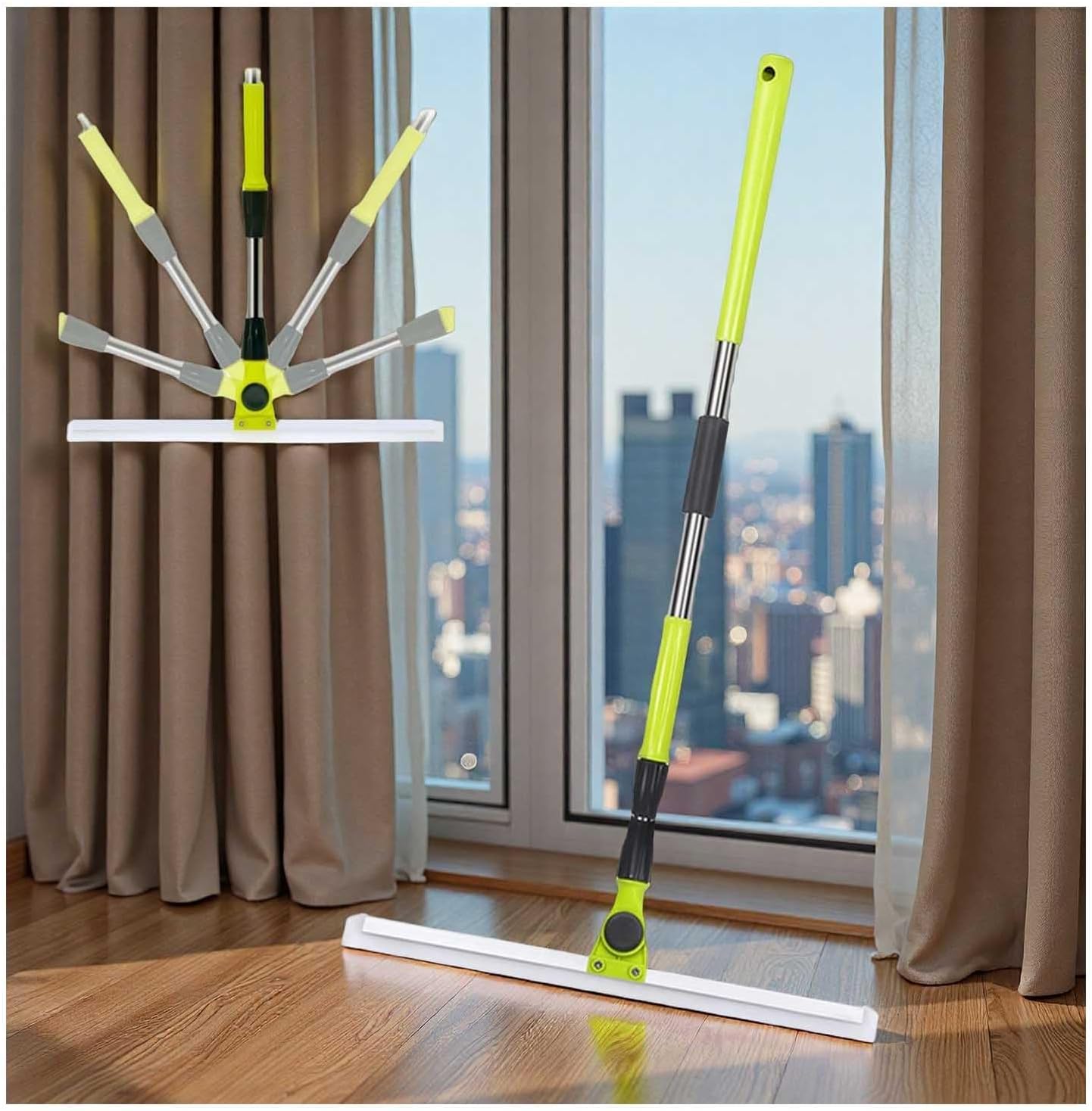 Air Broom as Seen on Tv, with 51 Long Handle Air Broom as Seen on Tv, Rubber Brooms for Floor Cleaning for Smooth Floors,Rugs,Windows