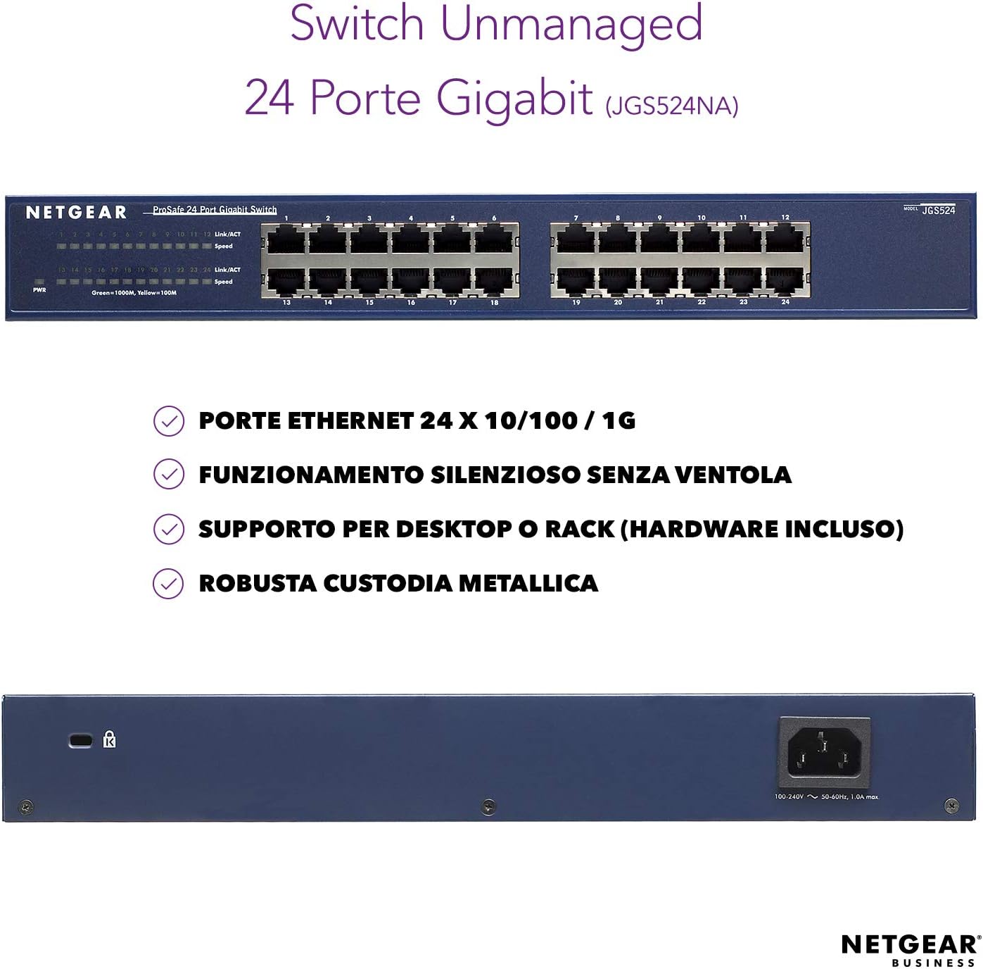 Netgear JGS524 ProSafe 24 Port Gigabit Ethernet Desktop Switch