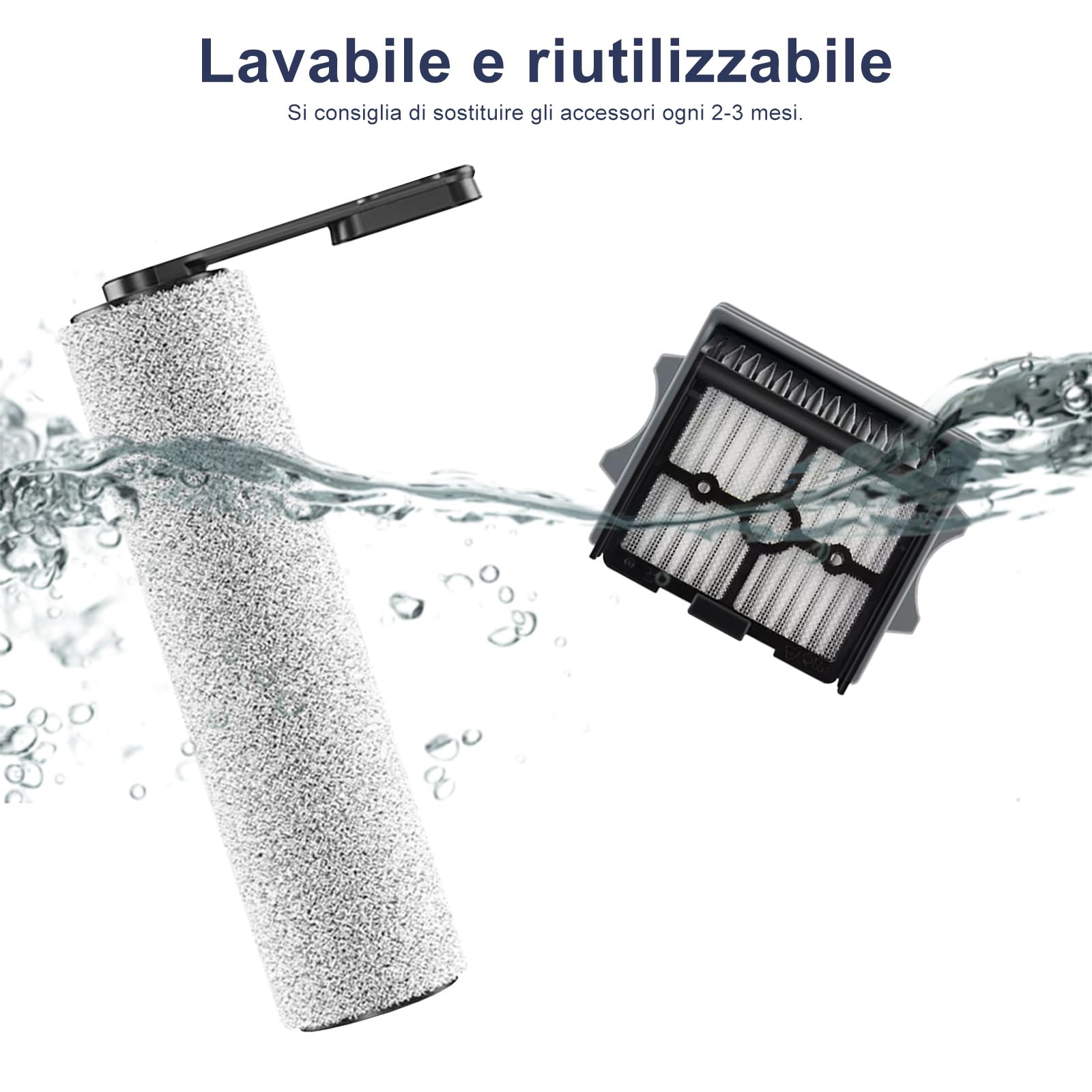 3 Spazzola testa e 3 Filtri Accessori per Tineco Floor One Stretch S6/ S6 Stretch lite/Switch S6 Stretch/Switch S7 Stretch/ S7 Stretch Steam/ i6 Stretch/ i5 Stretch/ S9 Artist Nass Aspirapolvere
